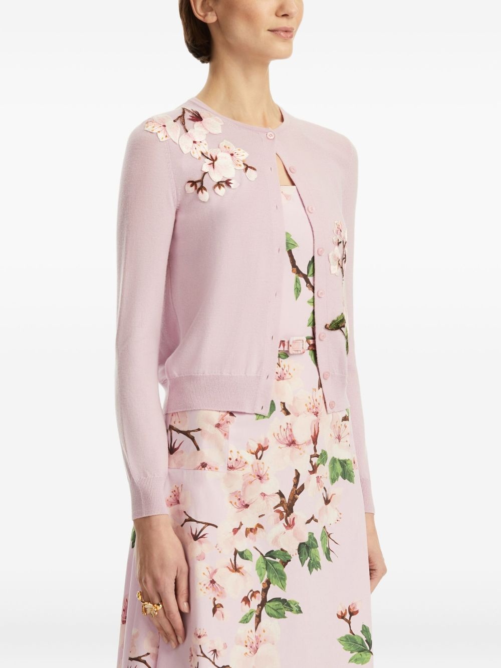 floral-embellished cardigan - 5