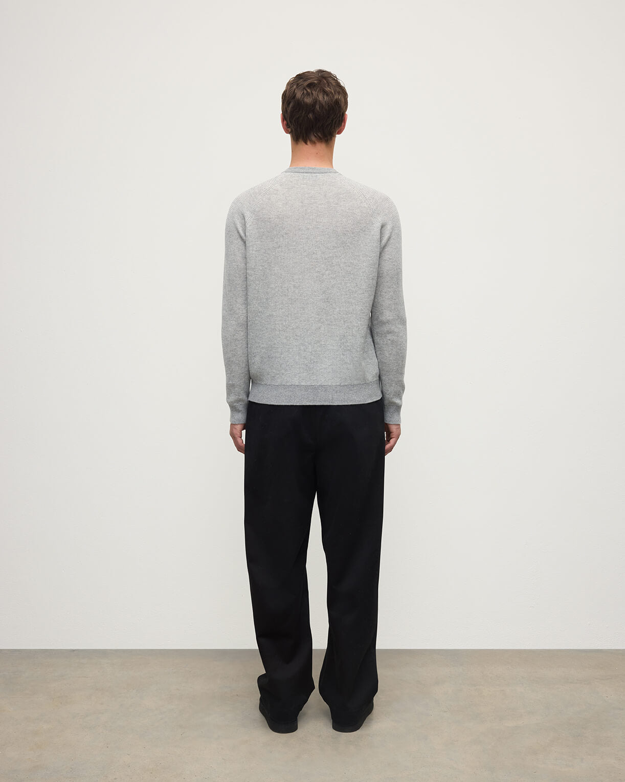 Waffle Stitch Grey Cashmere Jumper - 4