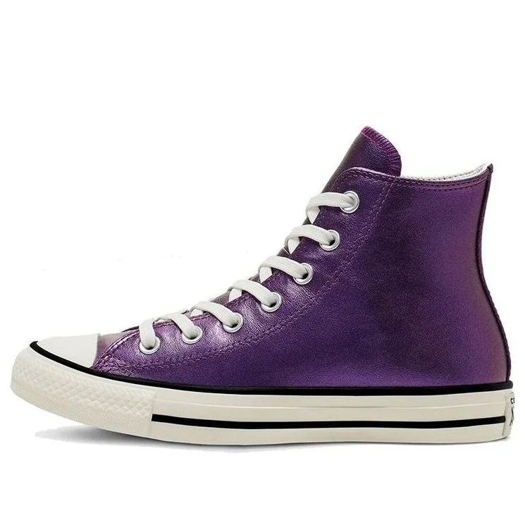 (WMNS) Converse Shiny Metals Chuck Taylor All StarHigh Top Leather Purple 565824C - 1