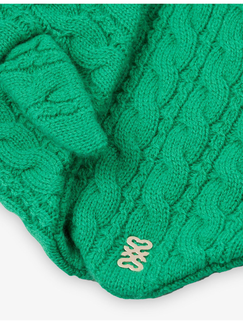 Sandro Cable-Knit Wool And Cashmere-Blend Bandana outlook