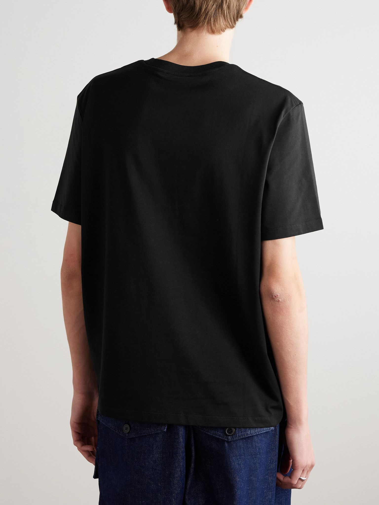 Logo-Print Organic Cotton-Jersey T-Shirt Black - 3