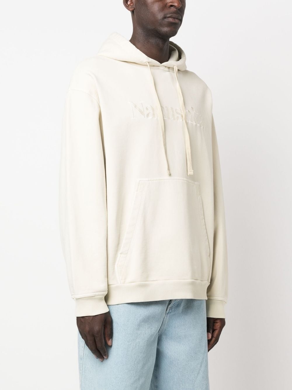 logo-embroidered cotton hoodie - 4