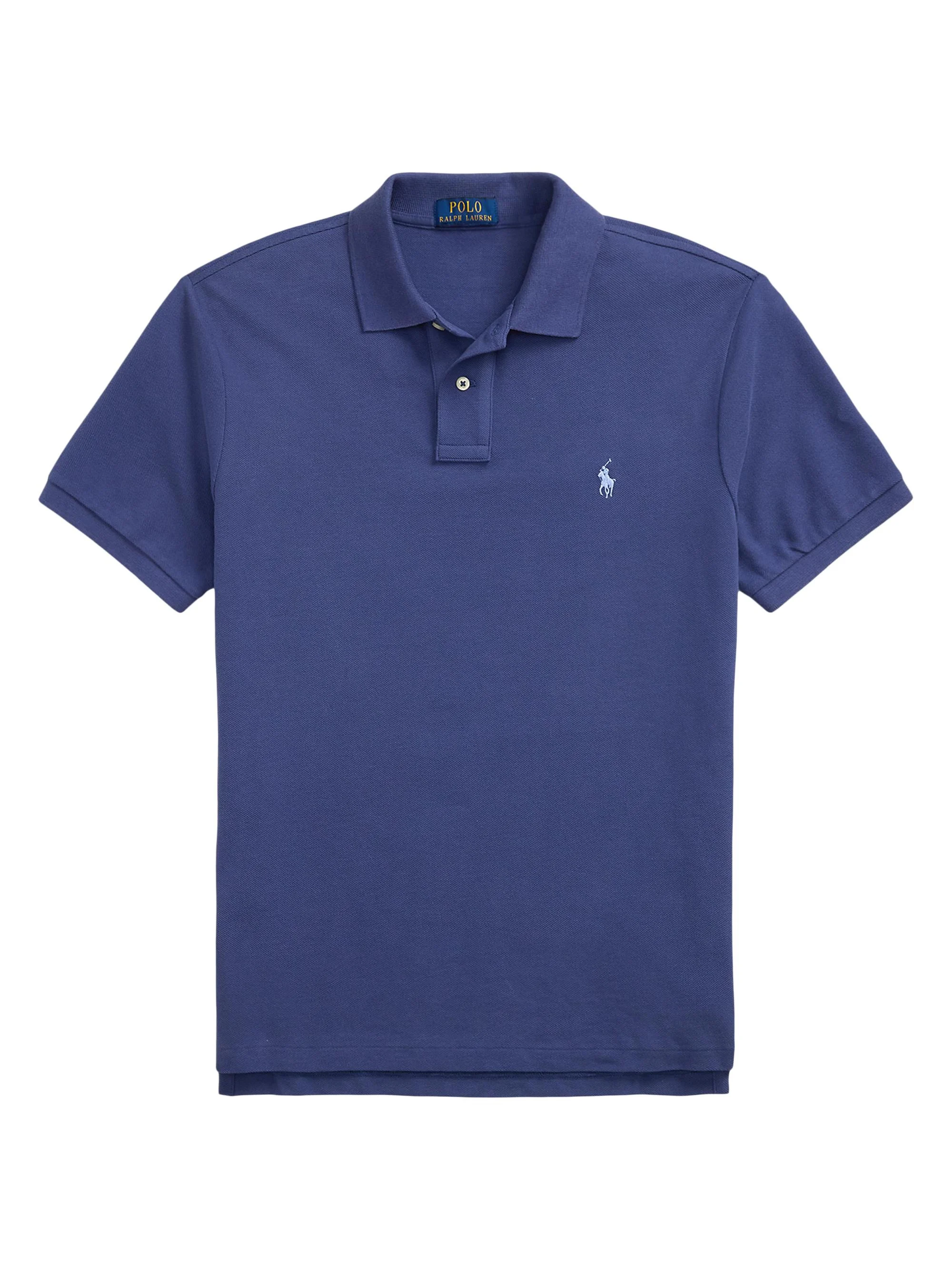 Men's Custom-Slim-Fit Mesh Polo Shirt - Light Navy - 1