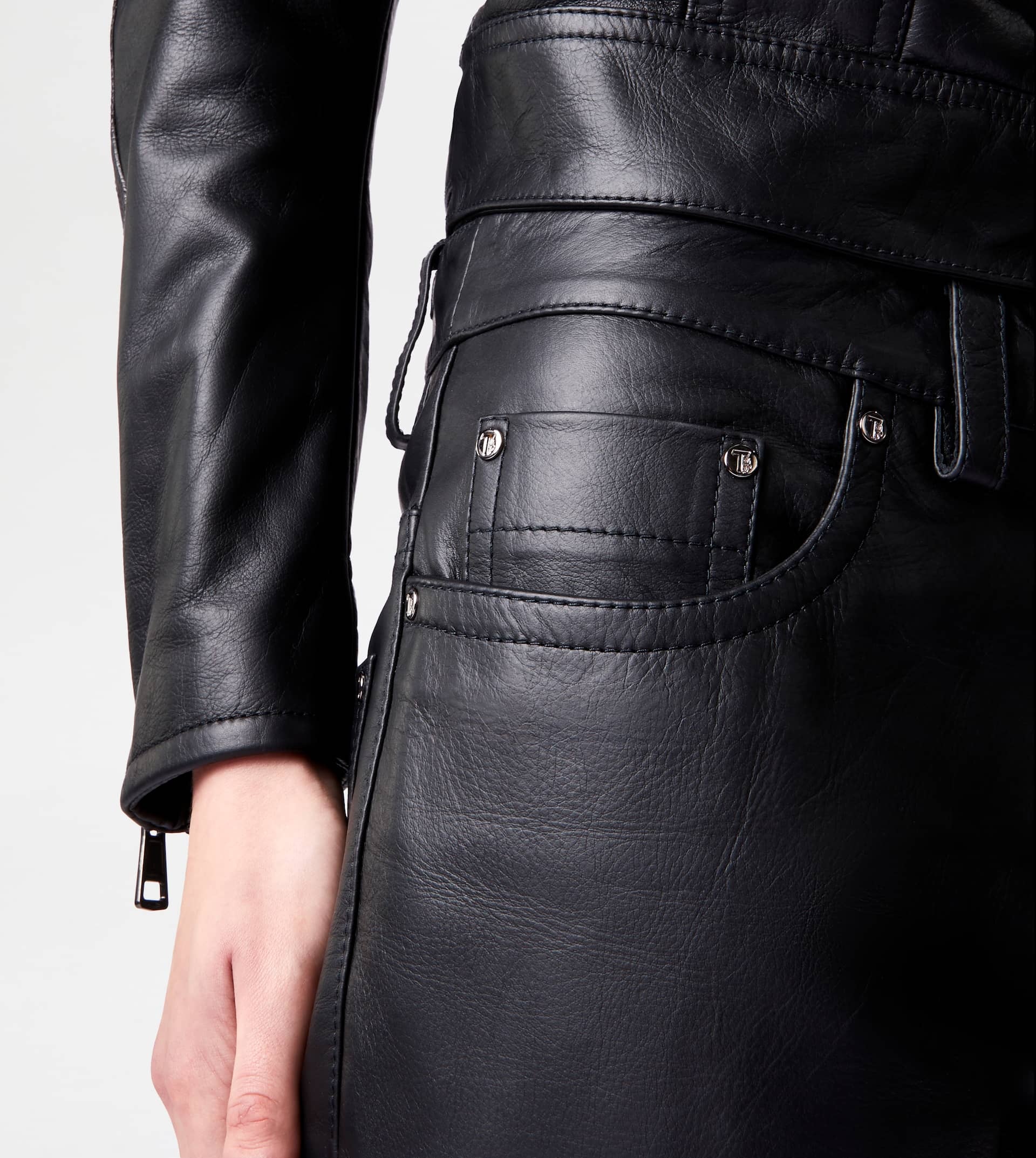 PANTS IN LEATHER - BLACK - 3