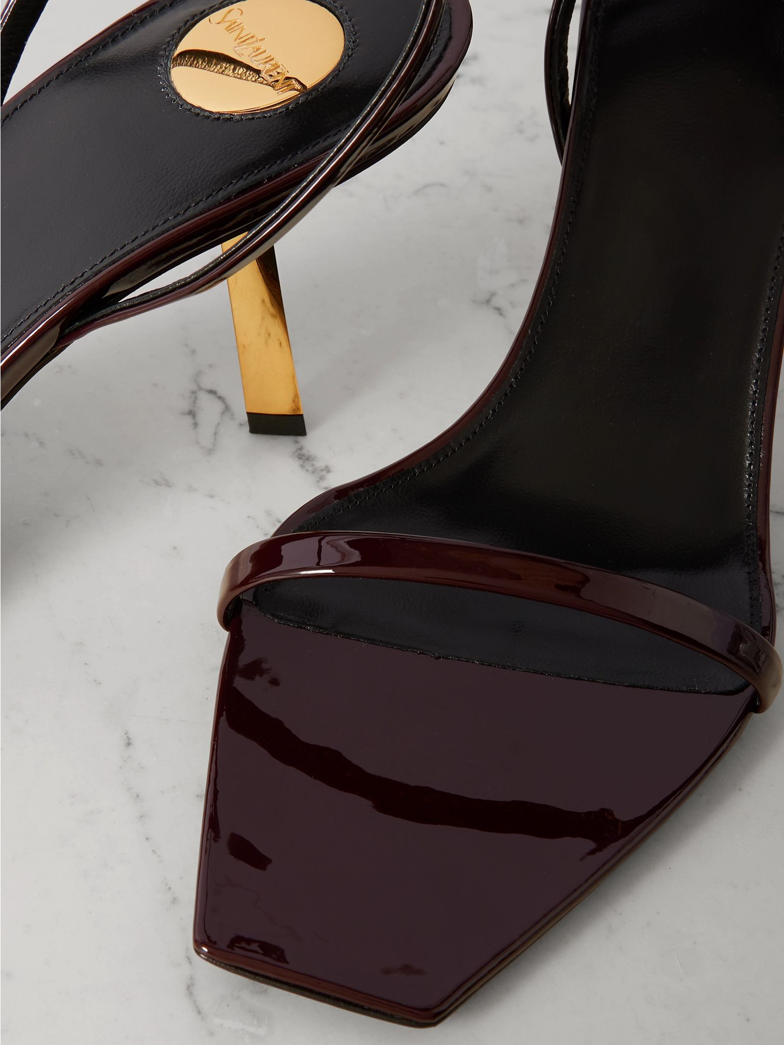 Lee patent-leather sandals Brown - 4