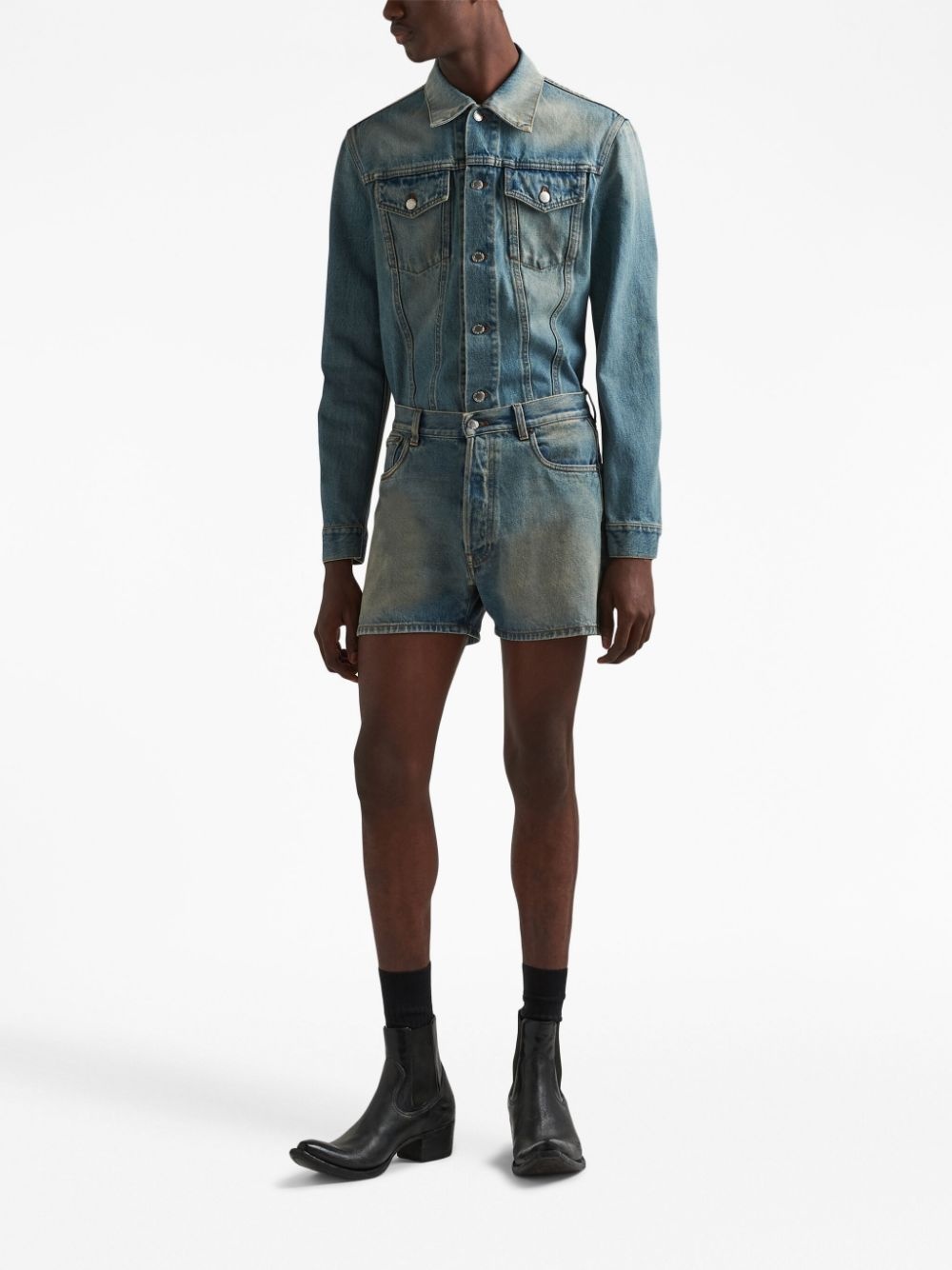 stonewashed denim jacket - 2