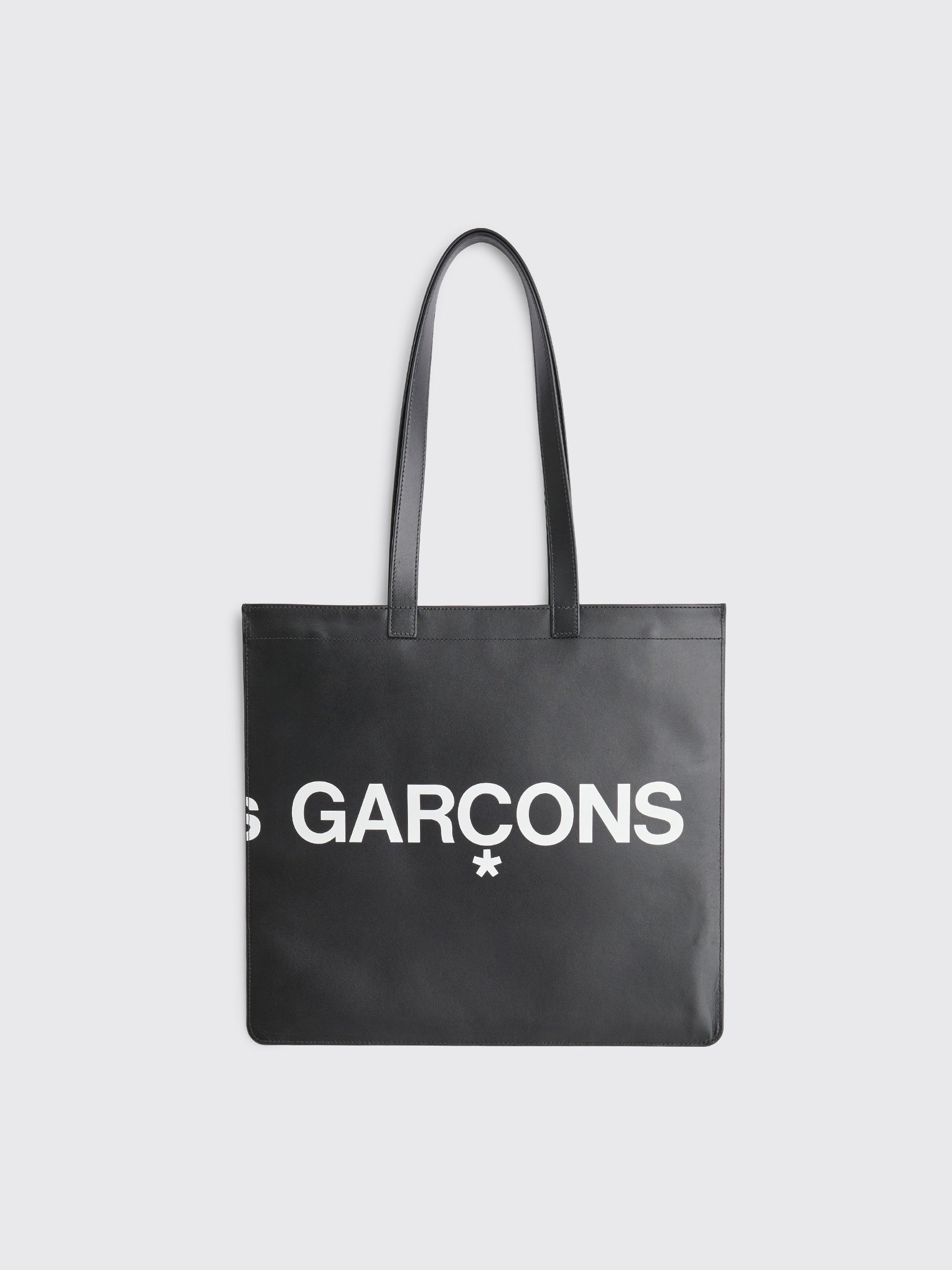 COMME DES GARÇONS WALLET HUGE LOGO LEATHER BAG BLACK - 2