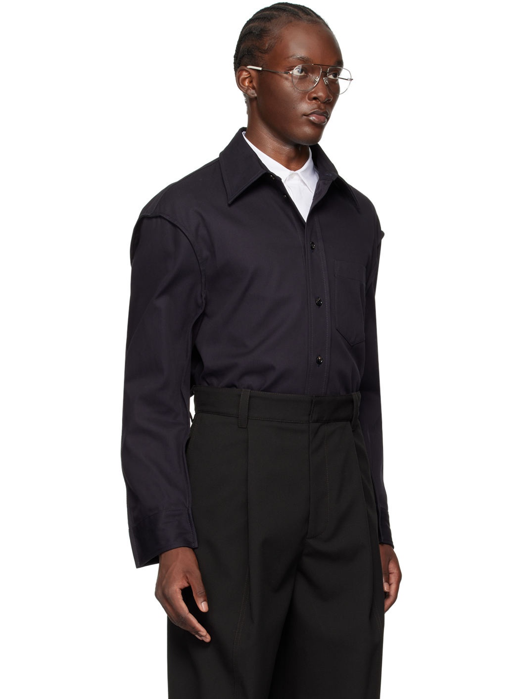Navy Button-Up Shirt - 2