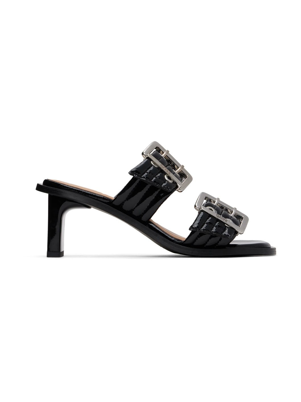 Black Feminine Buckled Heeled Sandals - 1