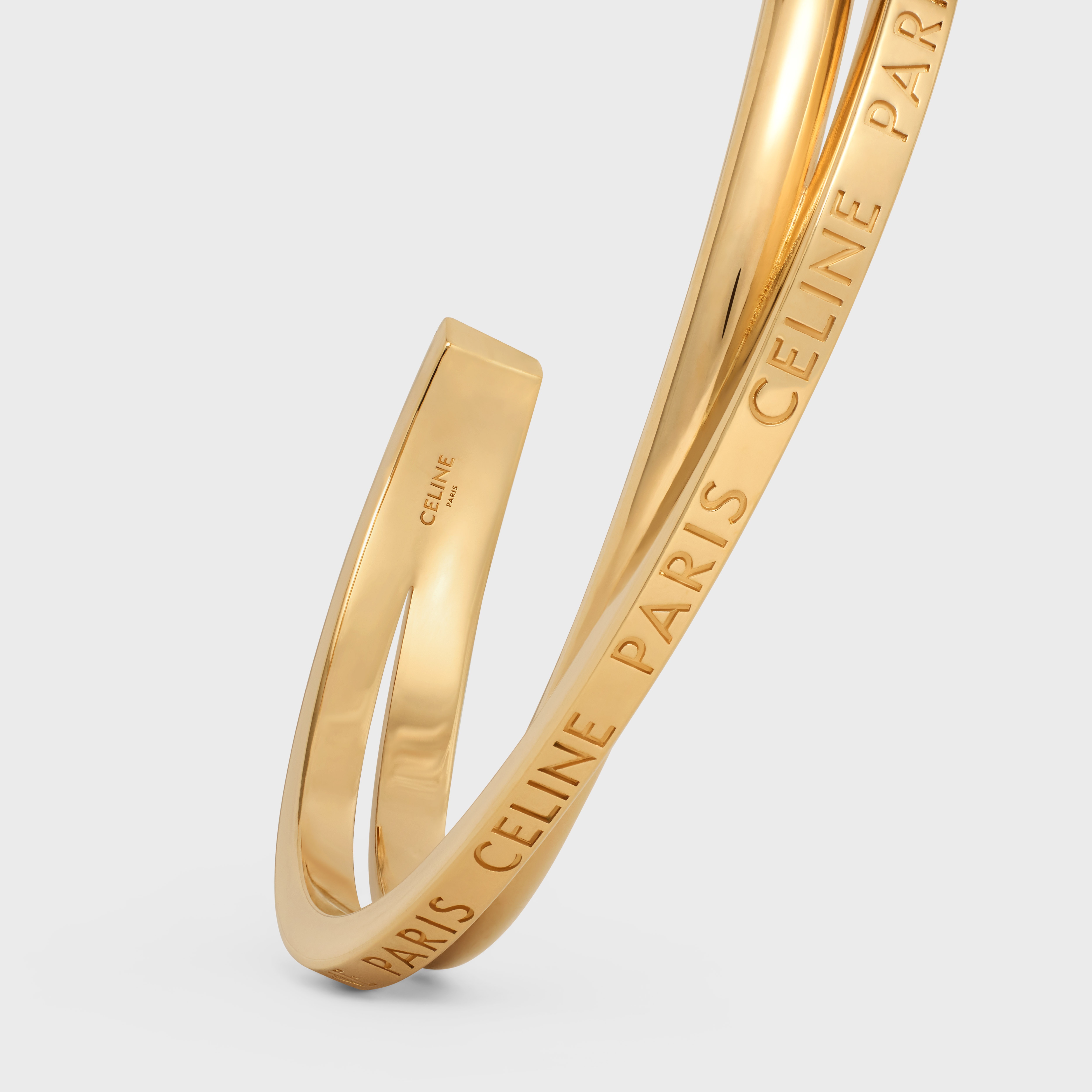 Celine Paris Double Thin Cuff in Brass with Gold Finish - 4