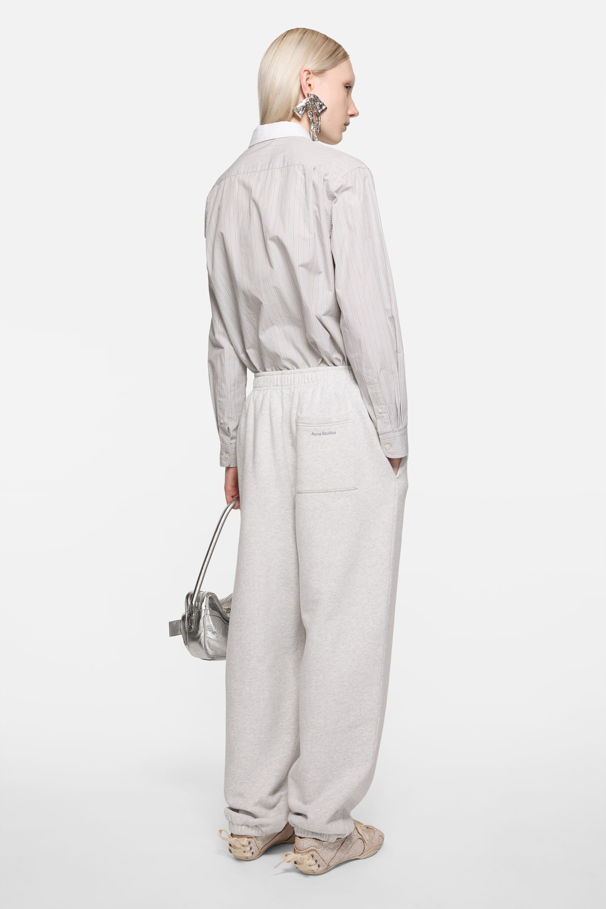 Cotton sweatpants - Pale Grey Melange - 3