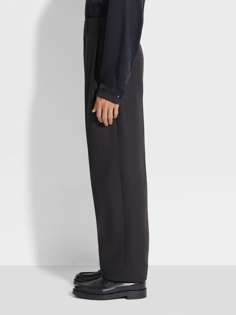 DARK BROWN MÉLANGE WOOL PANTS 4