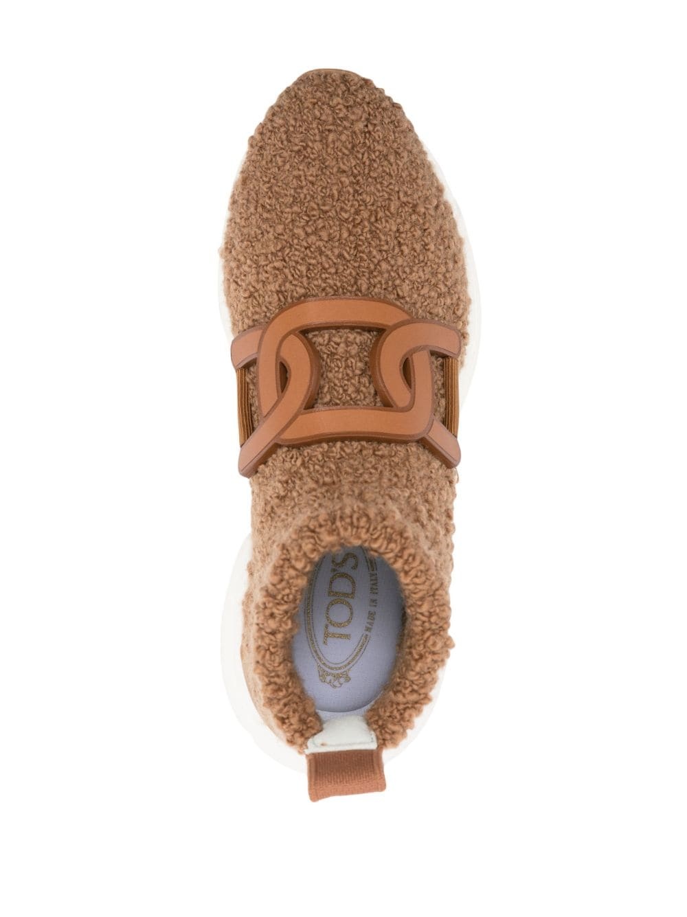 shearling logo-plaque trainers - 4