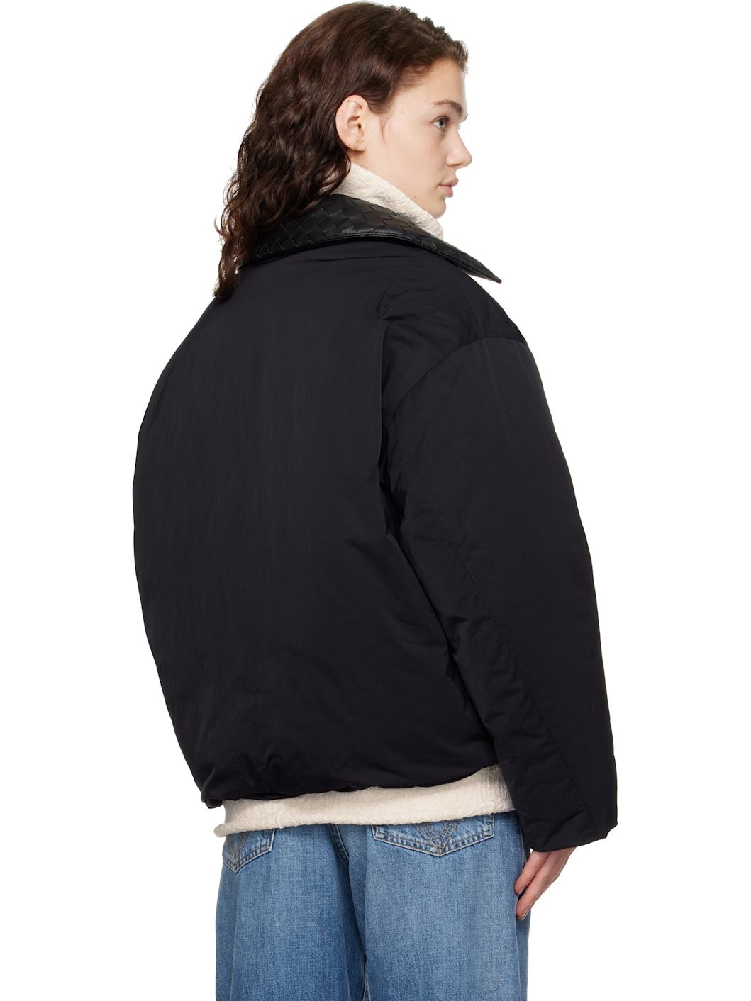 Black Tech Nylon Down Jacket - 3