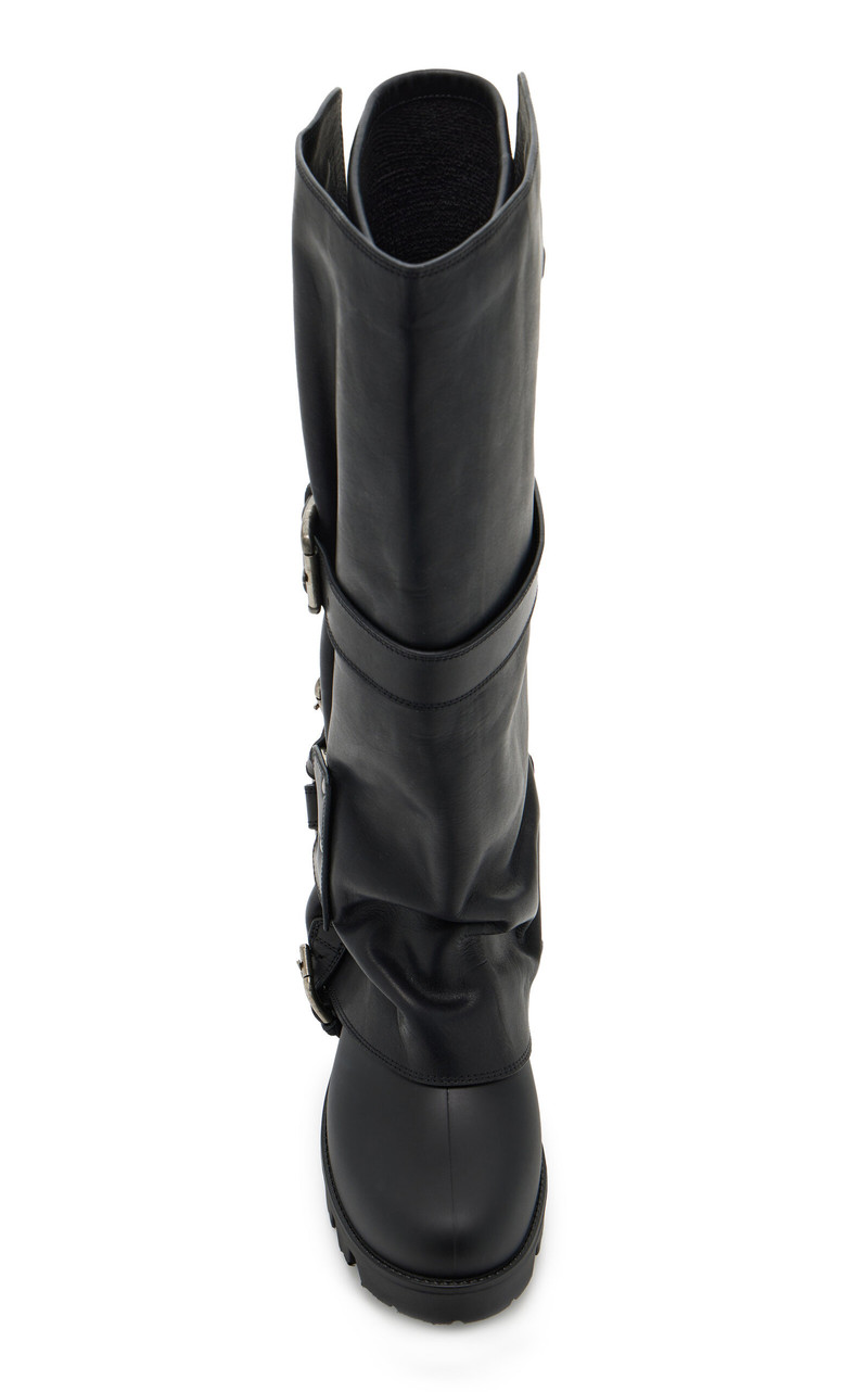 Dolce & Gabbana Rubber and Leather Rainboots black outlook