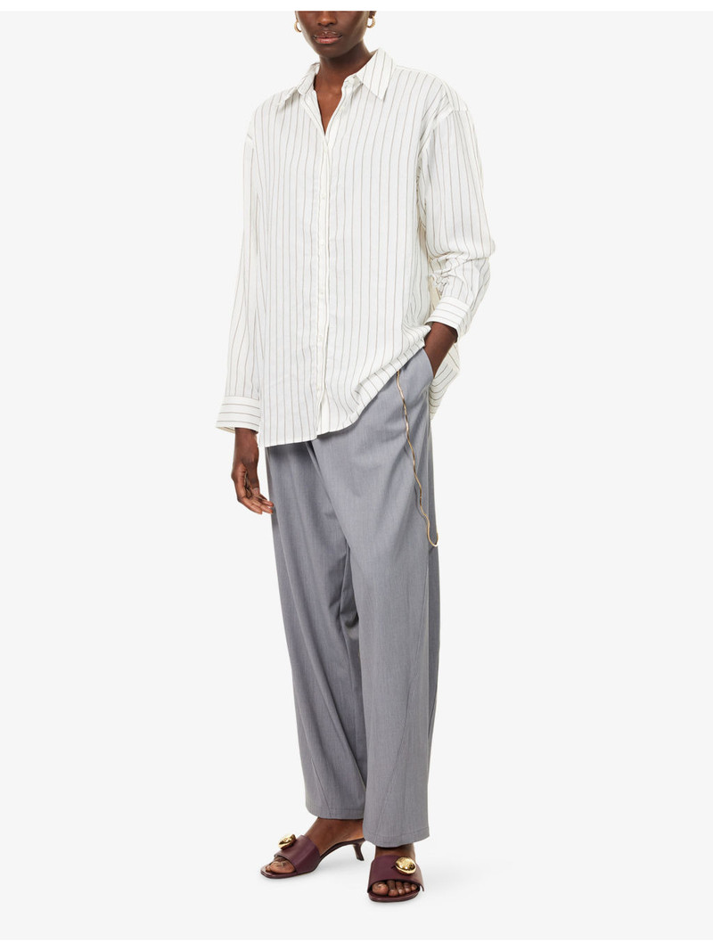 DARKPARK Phebe Chain-Adorned Wide-Leg Wool-Blend Trousers outlook