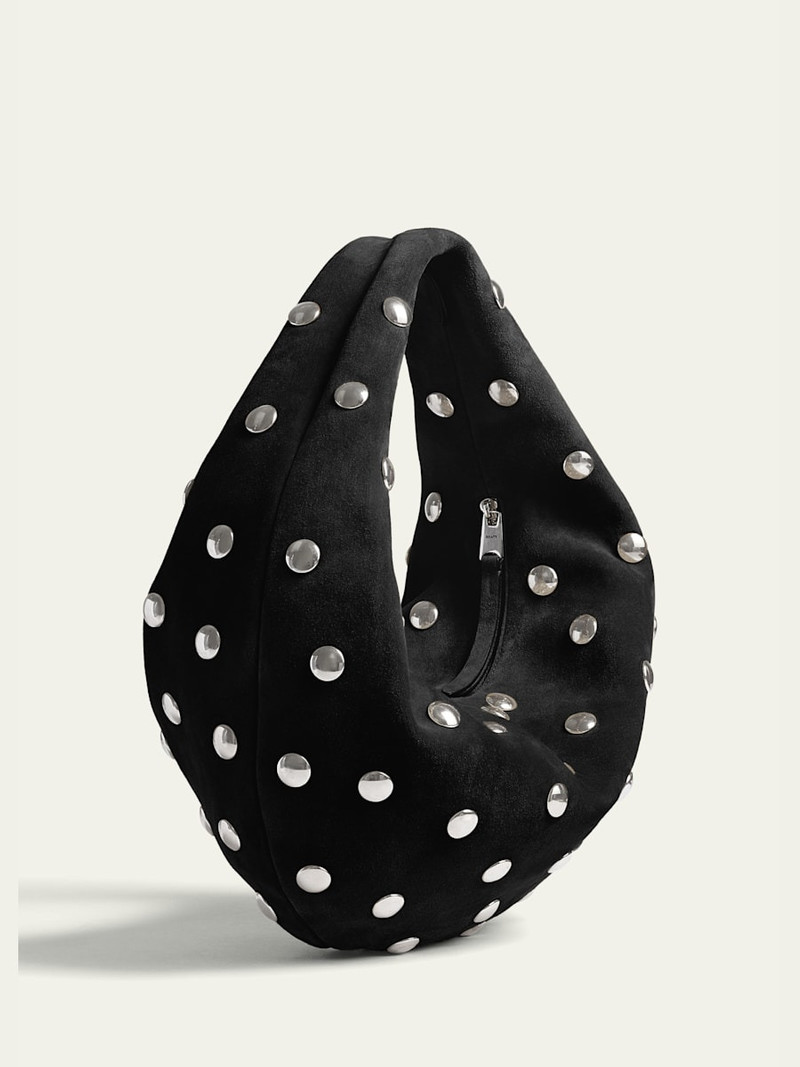 KHAITE Olivia Medium Studded Suede Hobo Bag outlook