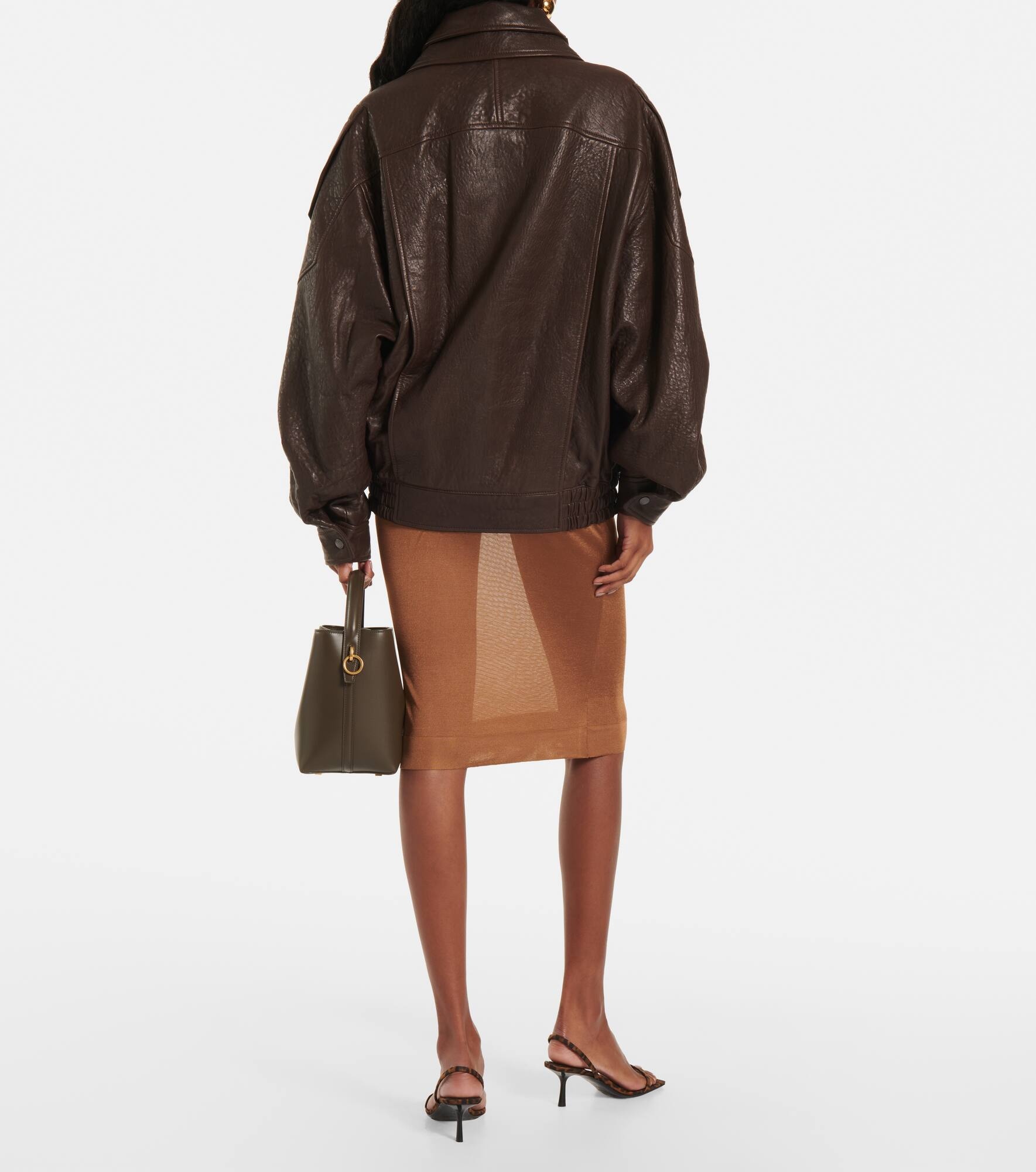 Oversized leather jacket - 3