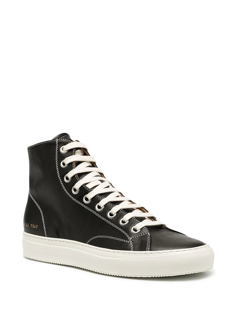 high-top leather sneakers - 2