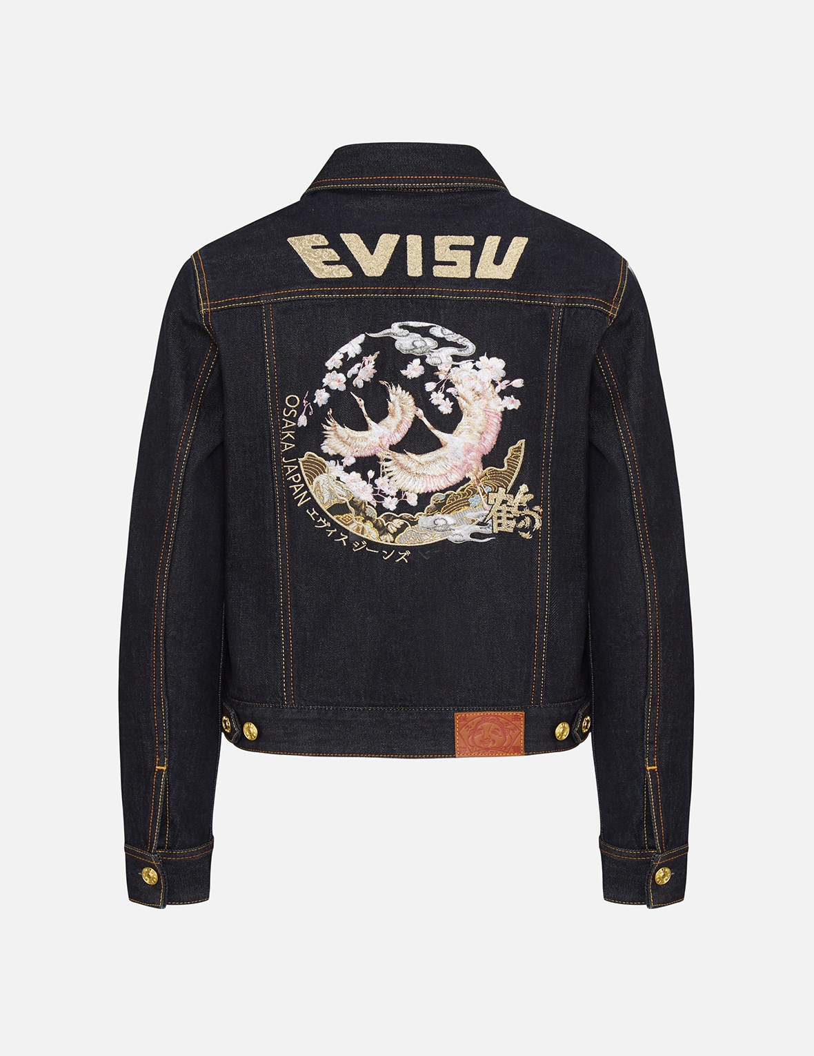 CRANE GRAPHIC EMBROIDERED DENIM JACKET - 2