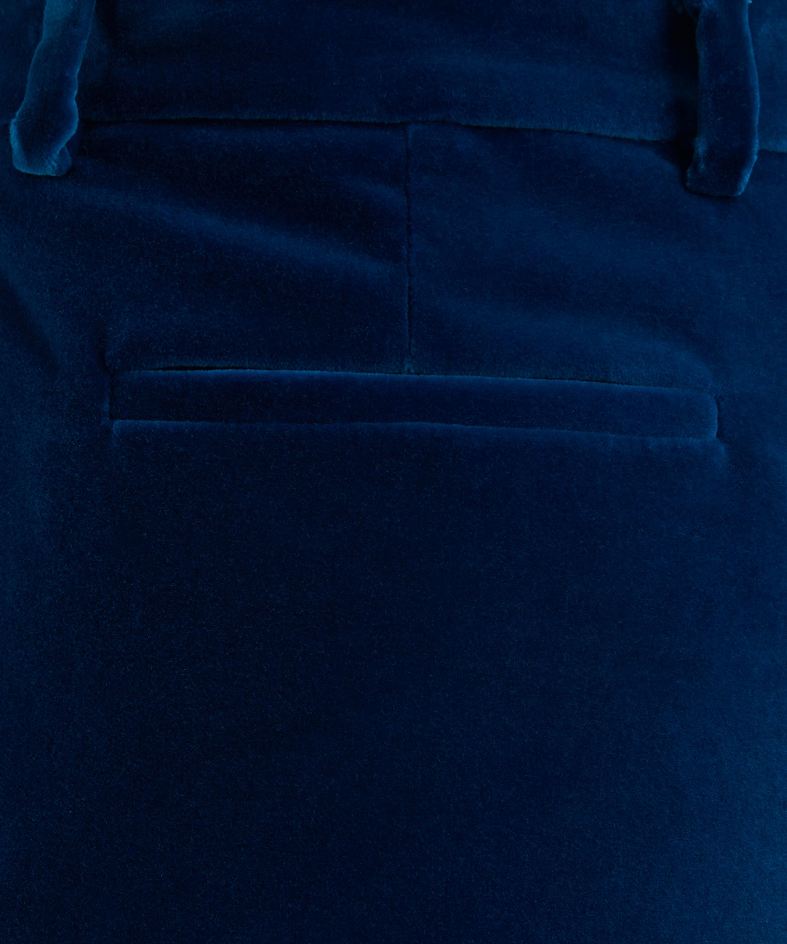 Electric Blue Velvet Trousers - 5