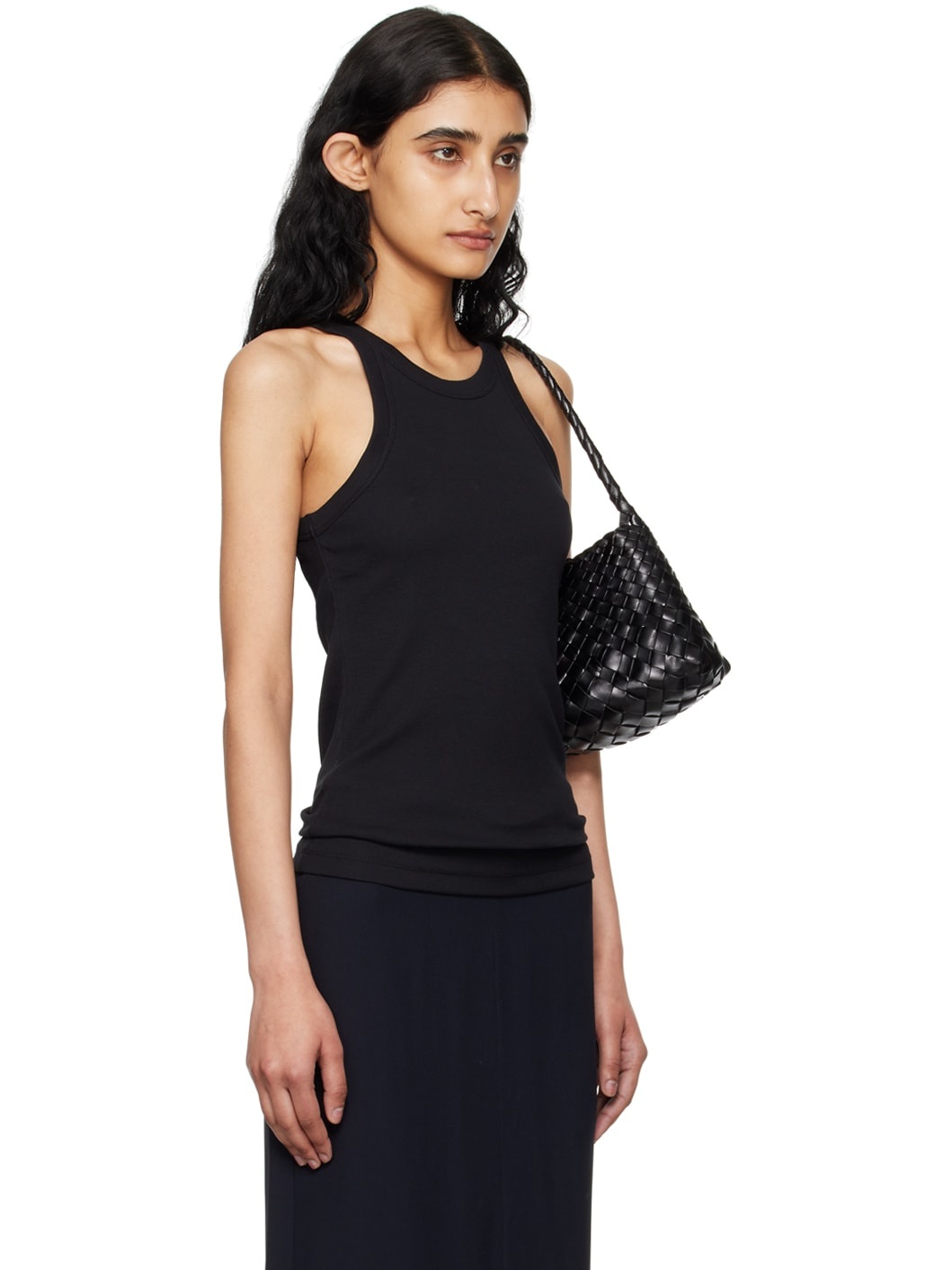 Black Curved Tank Top - 2