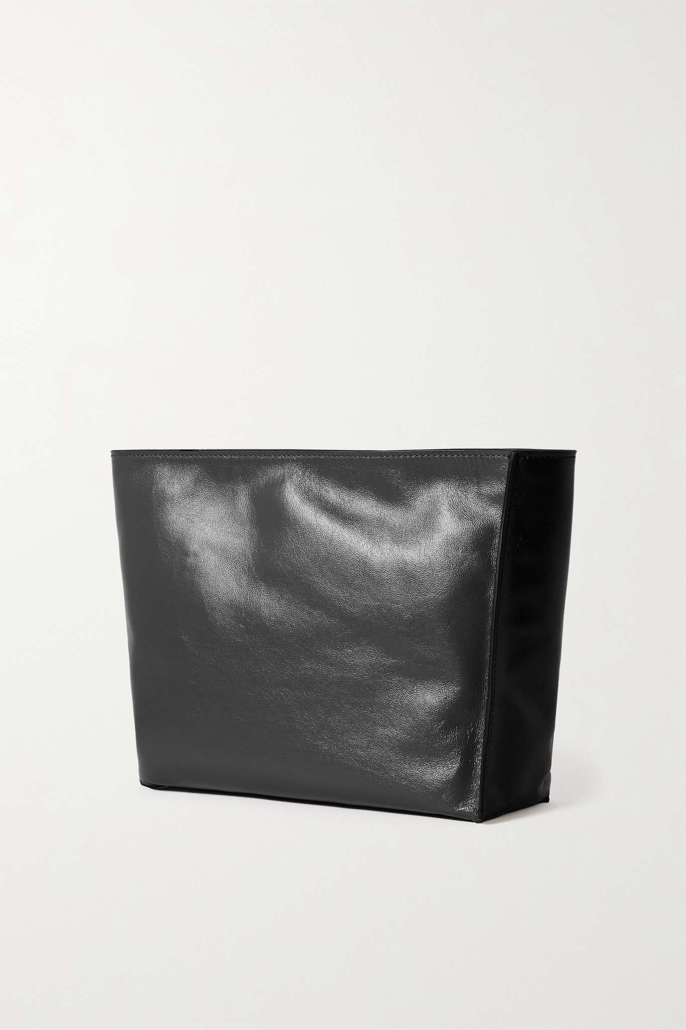 Color-block glossed-leather pouch - 3