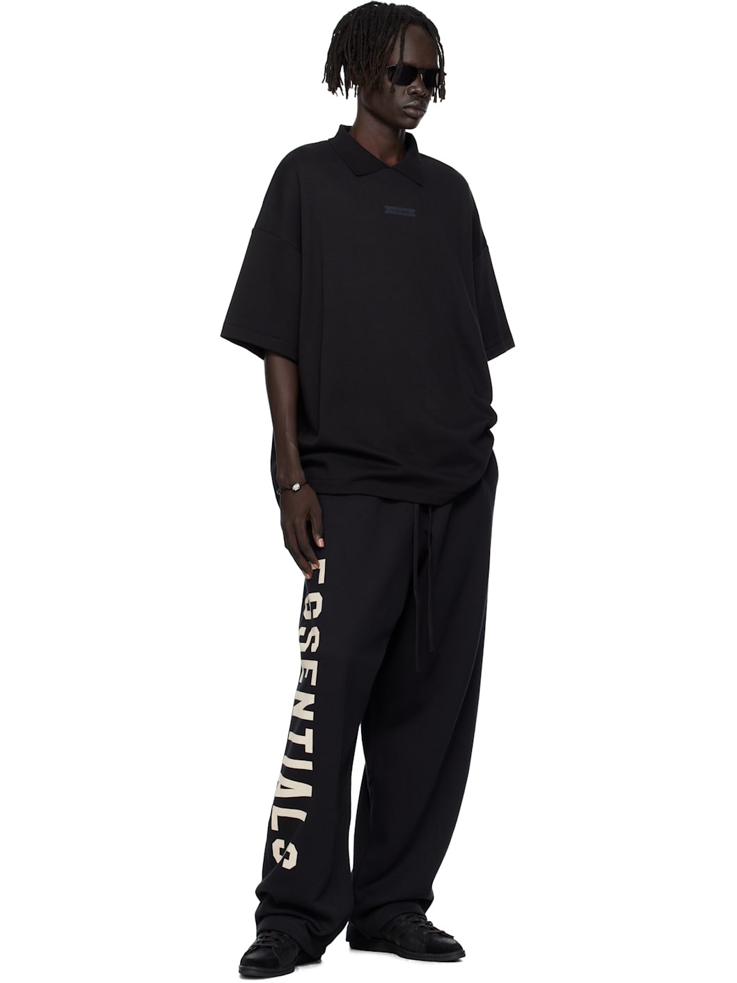 Black 90s Fit Piqué Short Sleeve Polo - 4