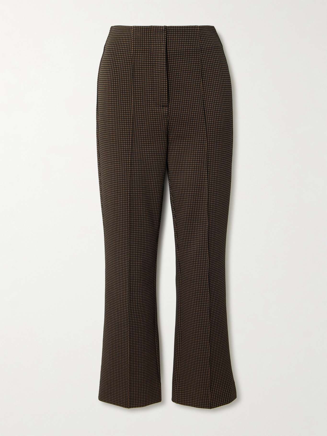 Kean cropped houndstooth knitted flared pants - 1