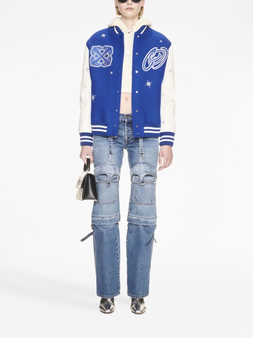 Off-White Arrow-motif Leather Bomber Jacket - Farfetch