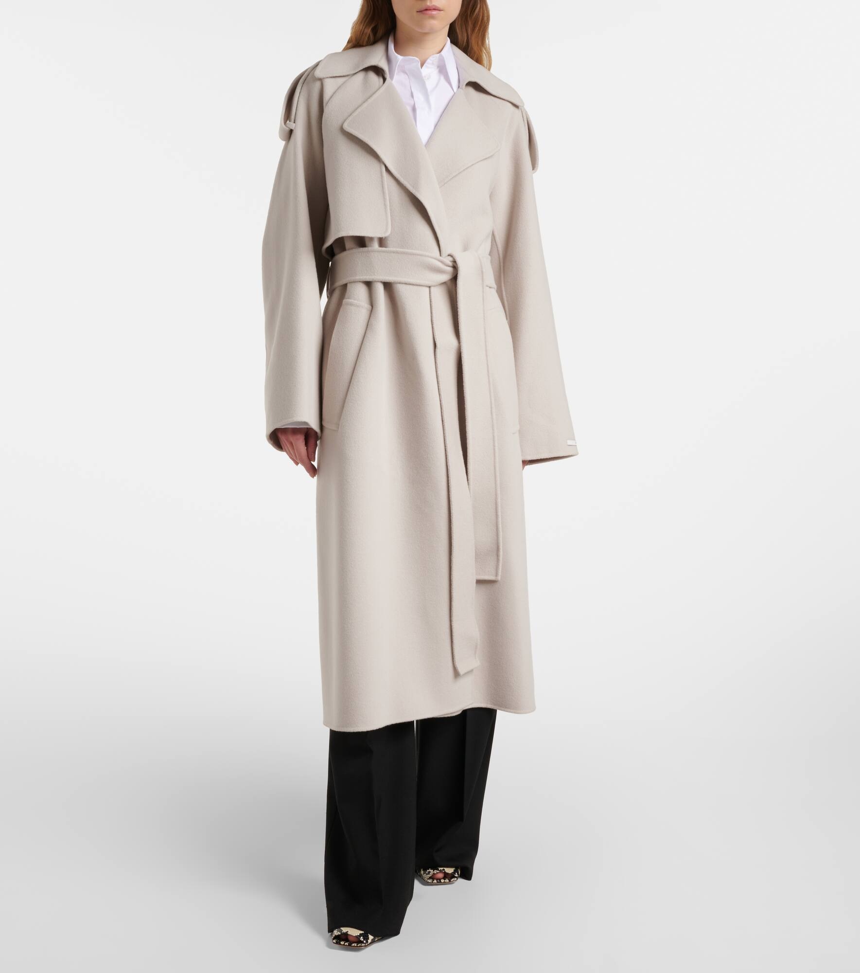Fiore belted wool coat - 6