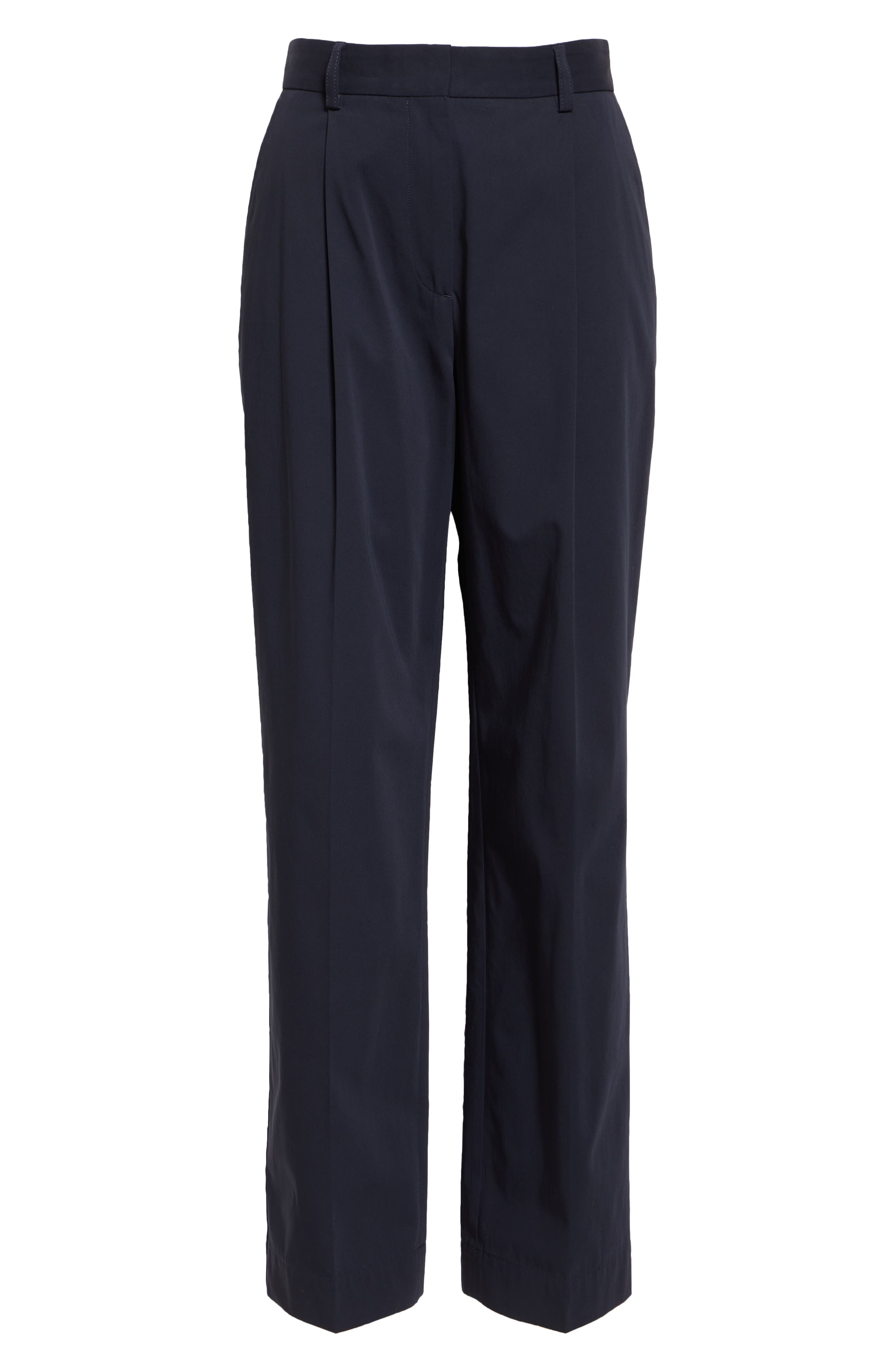TOTEME Pleated Straight Leg Trousers in Nightfall at Nordstrom - 6
