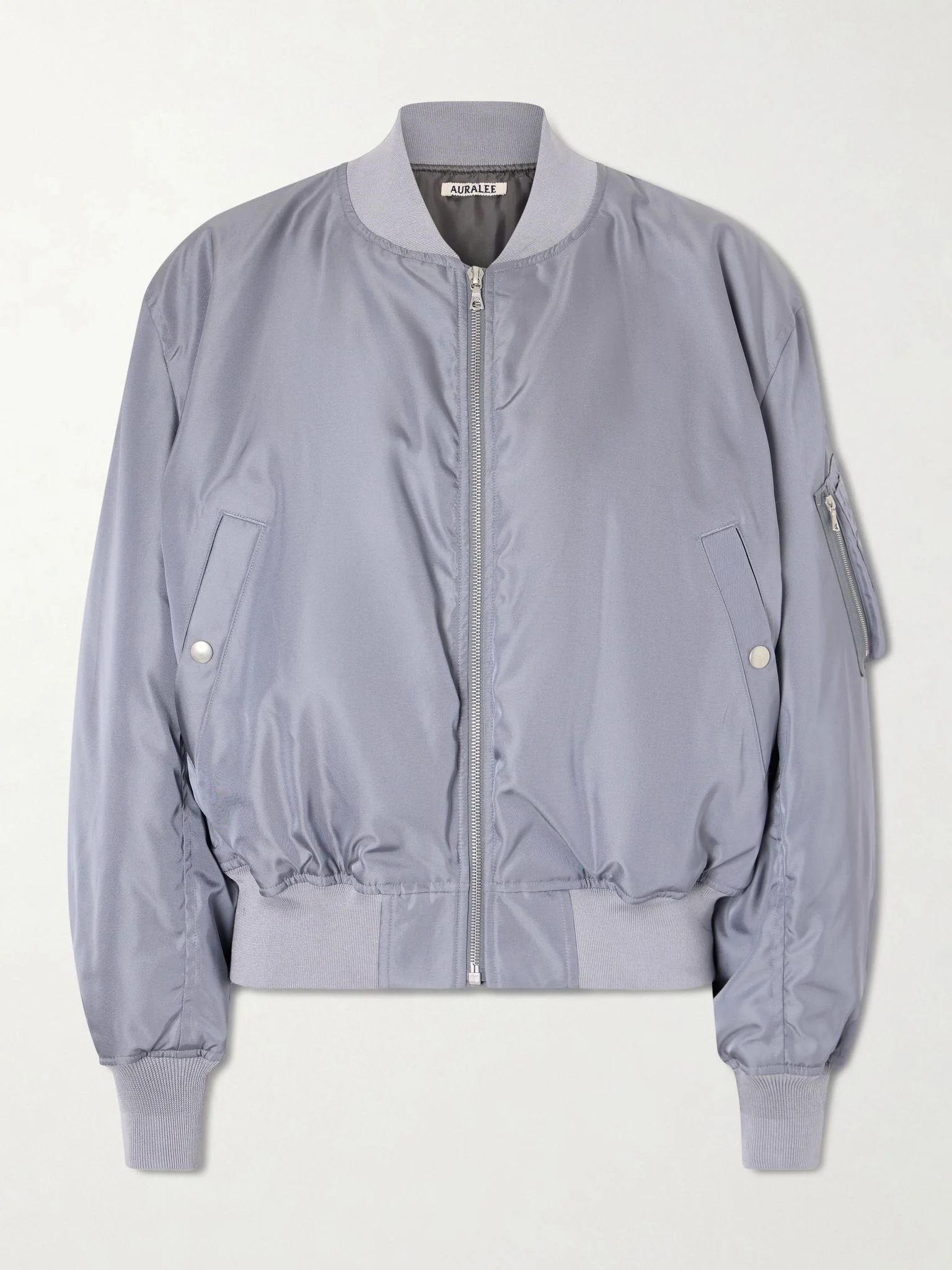 Silk-twill bomber jacket Blue - 1