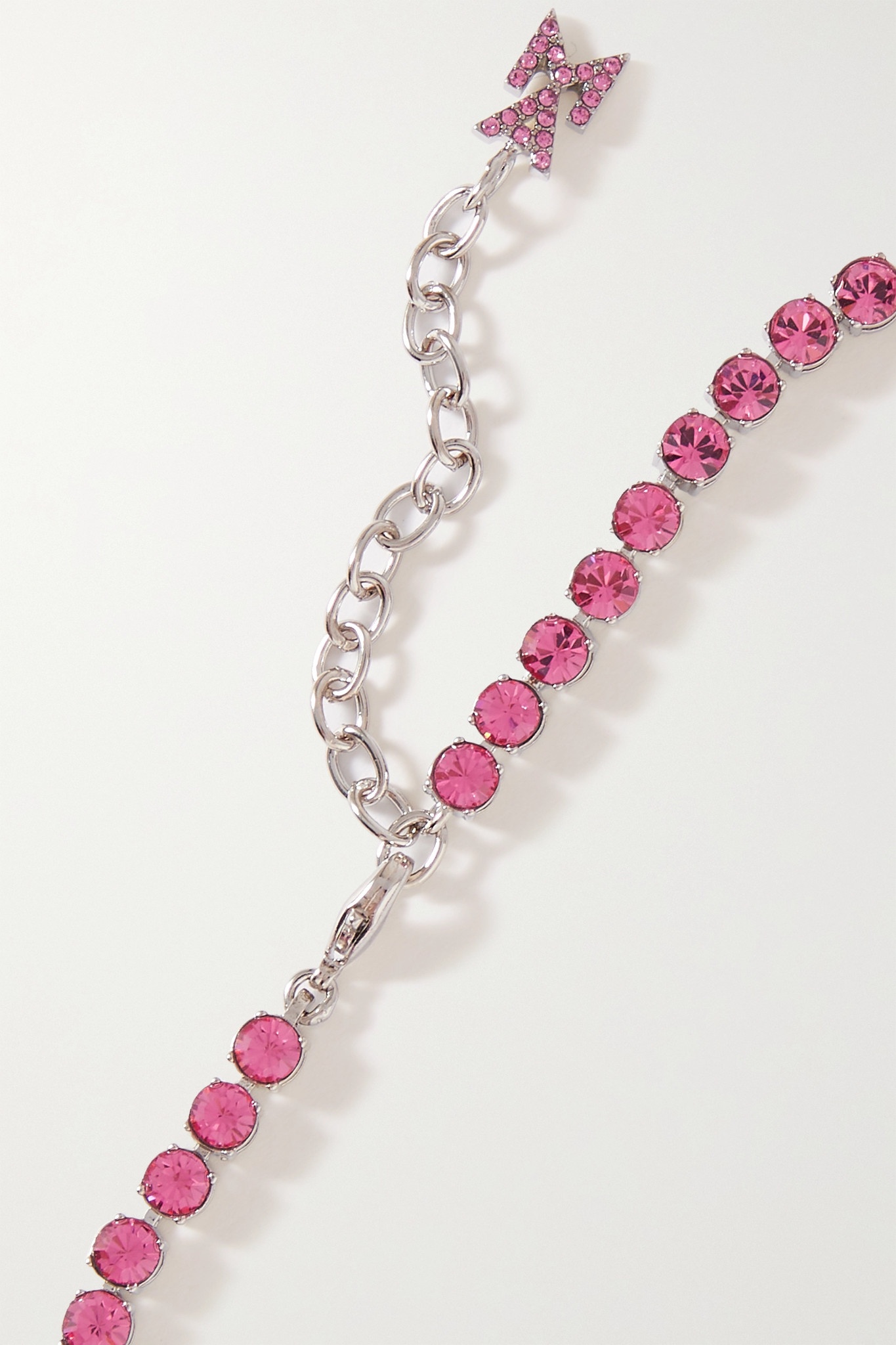 Amina Muaddi Silver-tone crystal anklet | REVERSIBLE