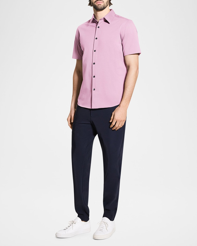 Theory Men's Irving Short Sleeve Shirt in Structure Knit outlook