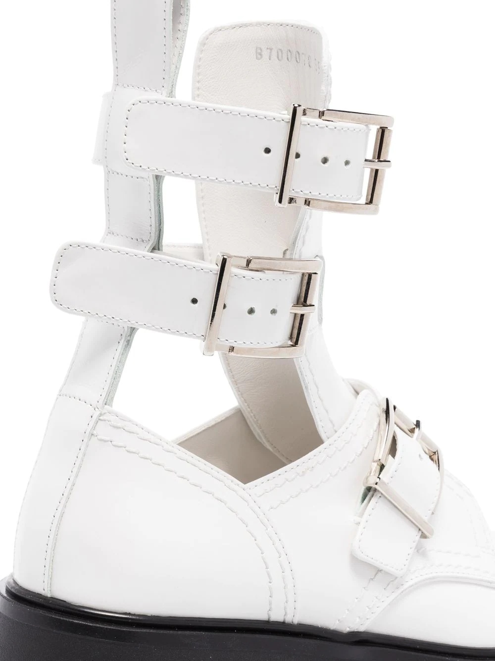 buckle-fastened caged boots - 4