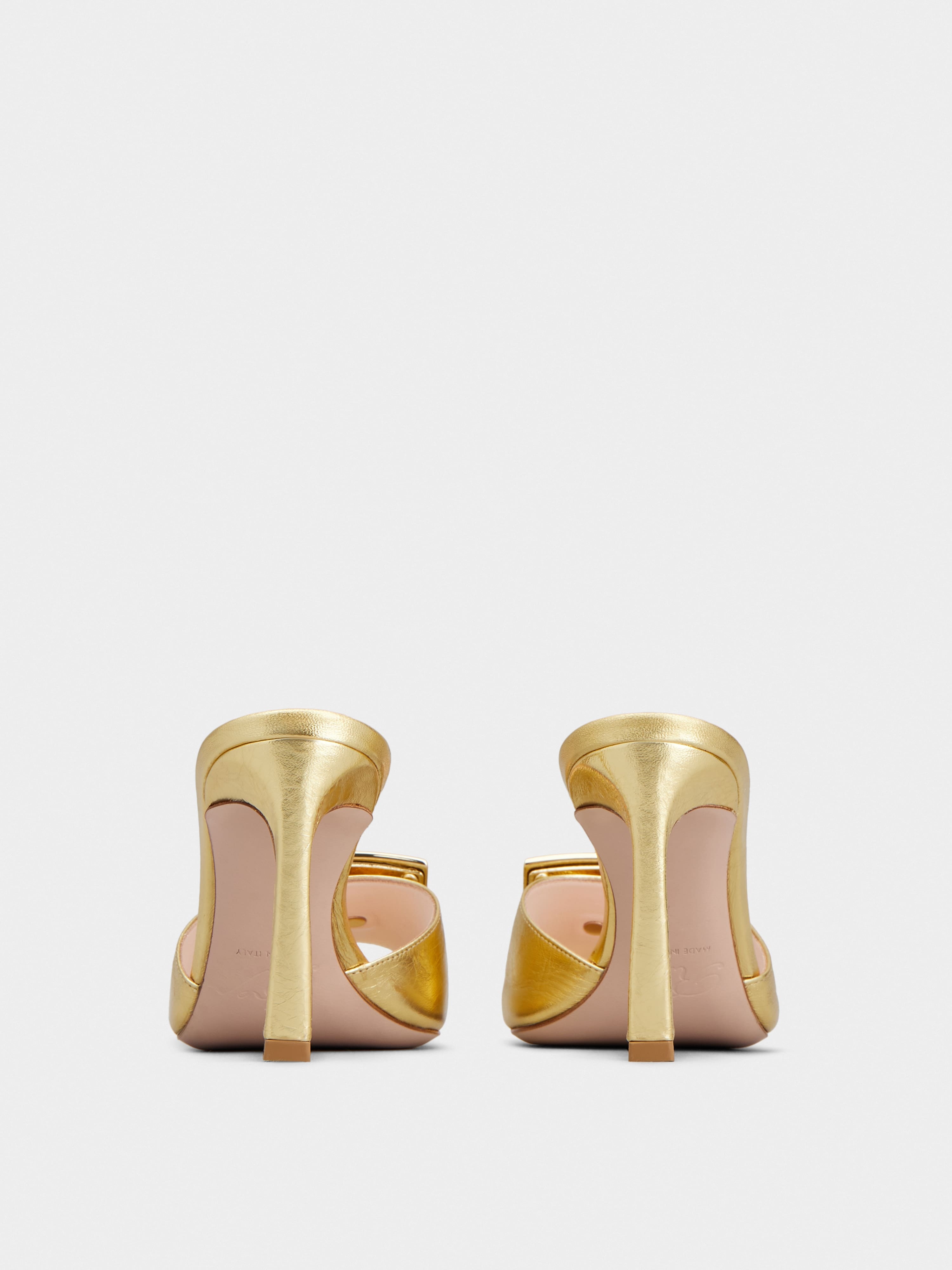 Trompette Metal Buckle Mules in Leather - 5