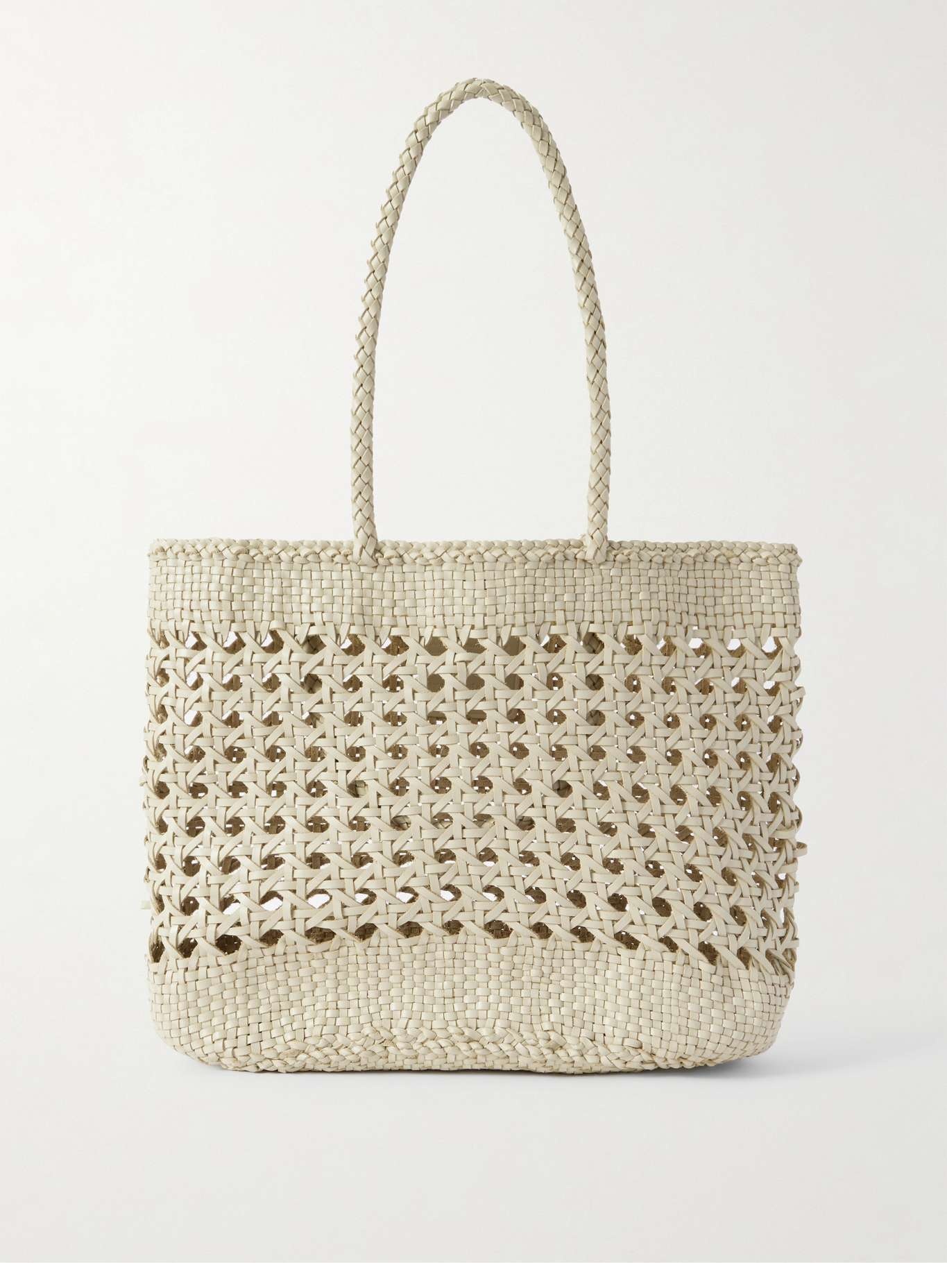 Eclipse woven leather tote Cream - 1