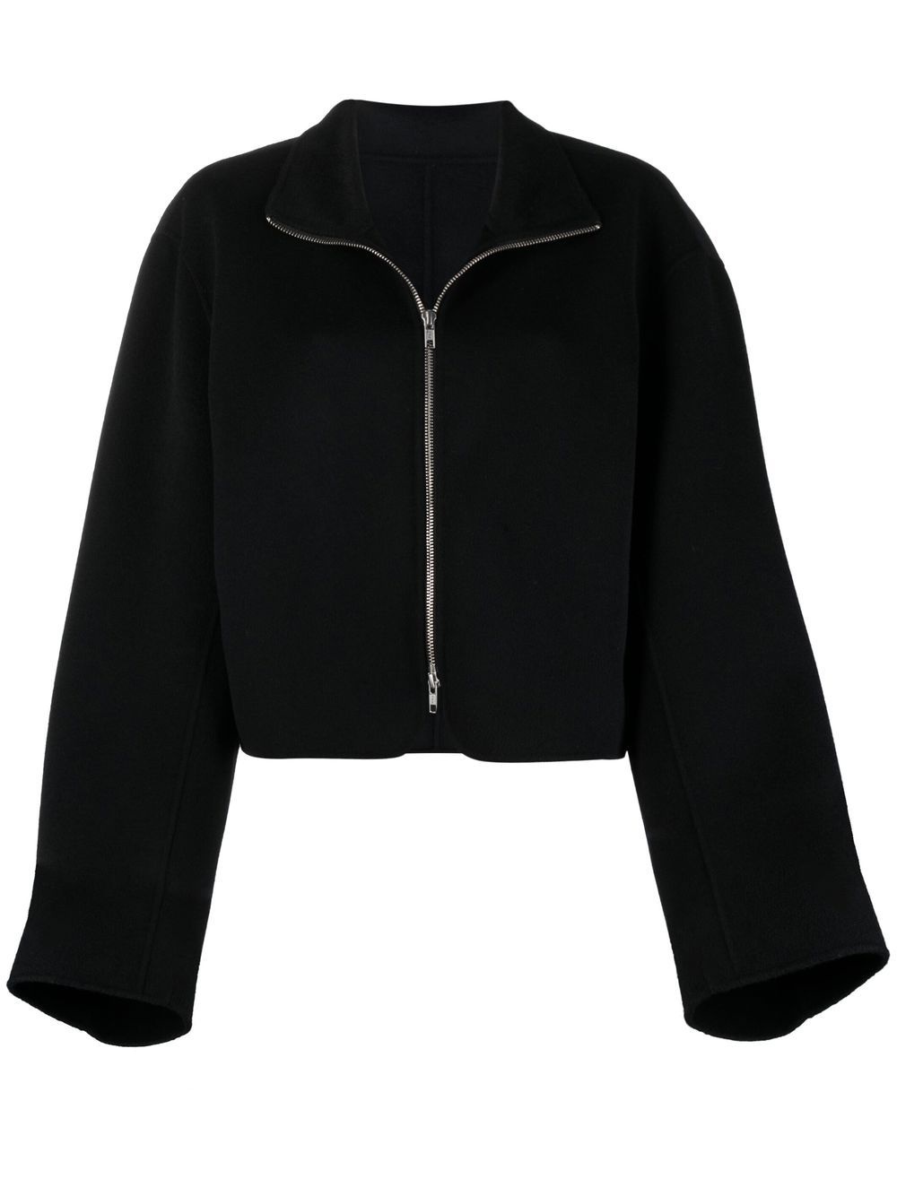 wool-cashmere zip-up jacket - 1