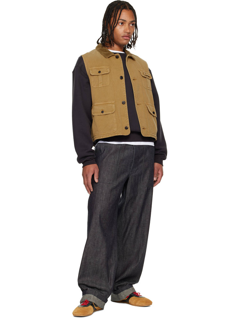 visvim Tan Matto Hunting Denim Vest outlook