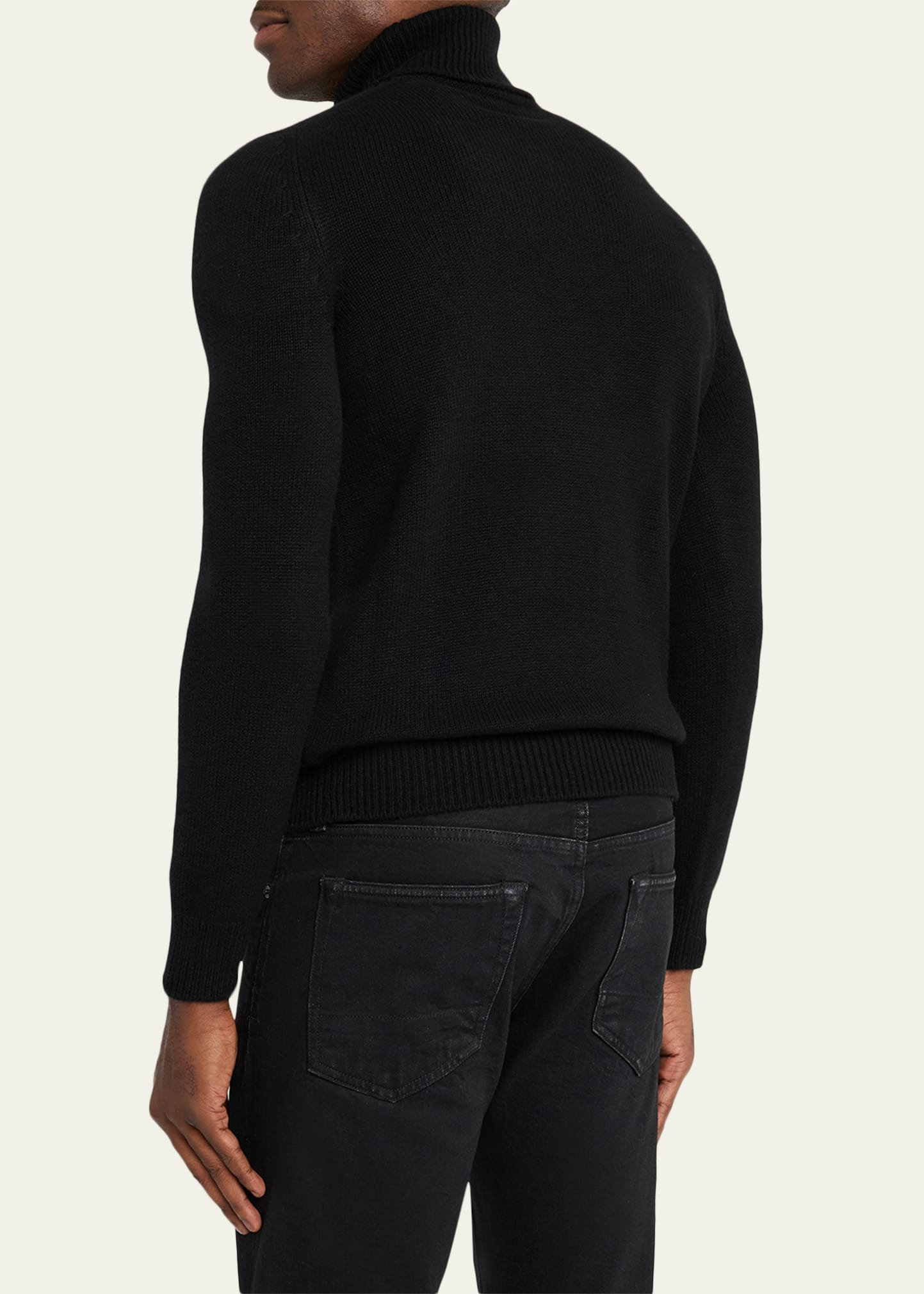 Men's Cashmere Knit Ski Polar Bear Turtleneck Sweater - 3
