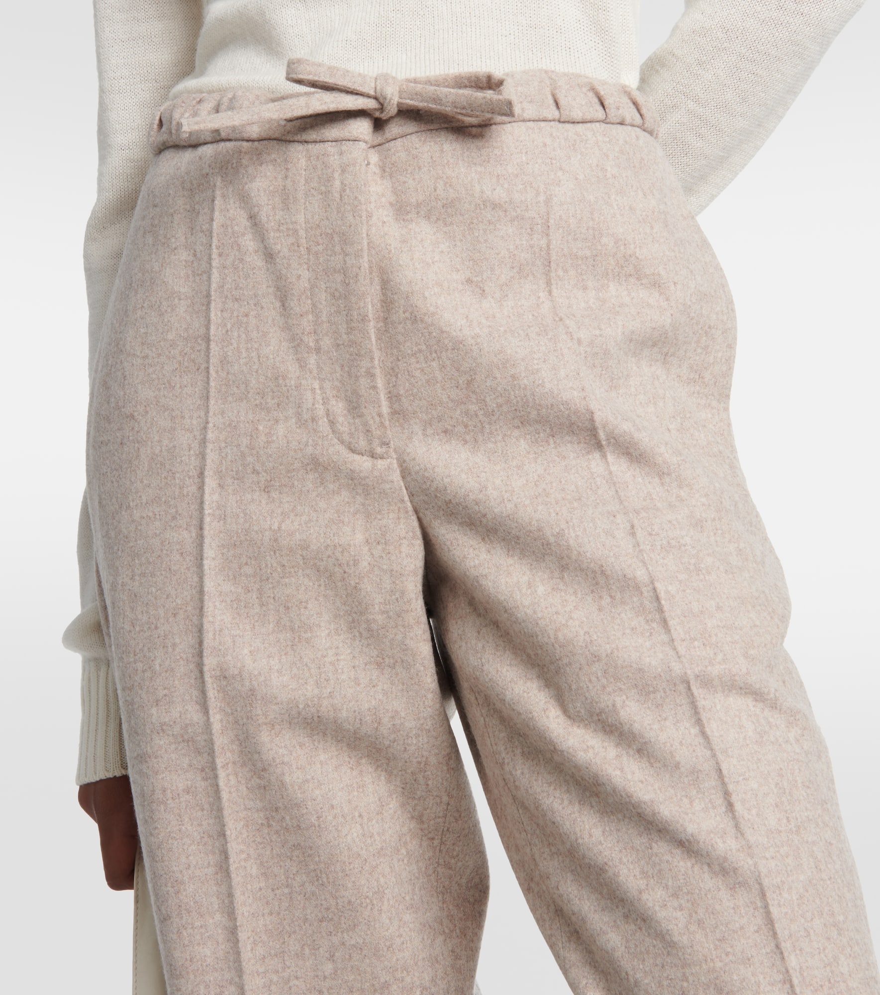 Wool cropped straight pants - 4