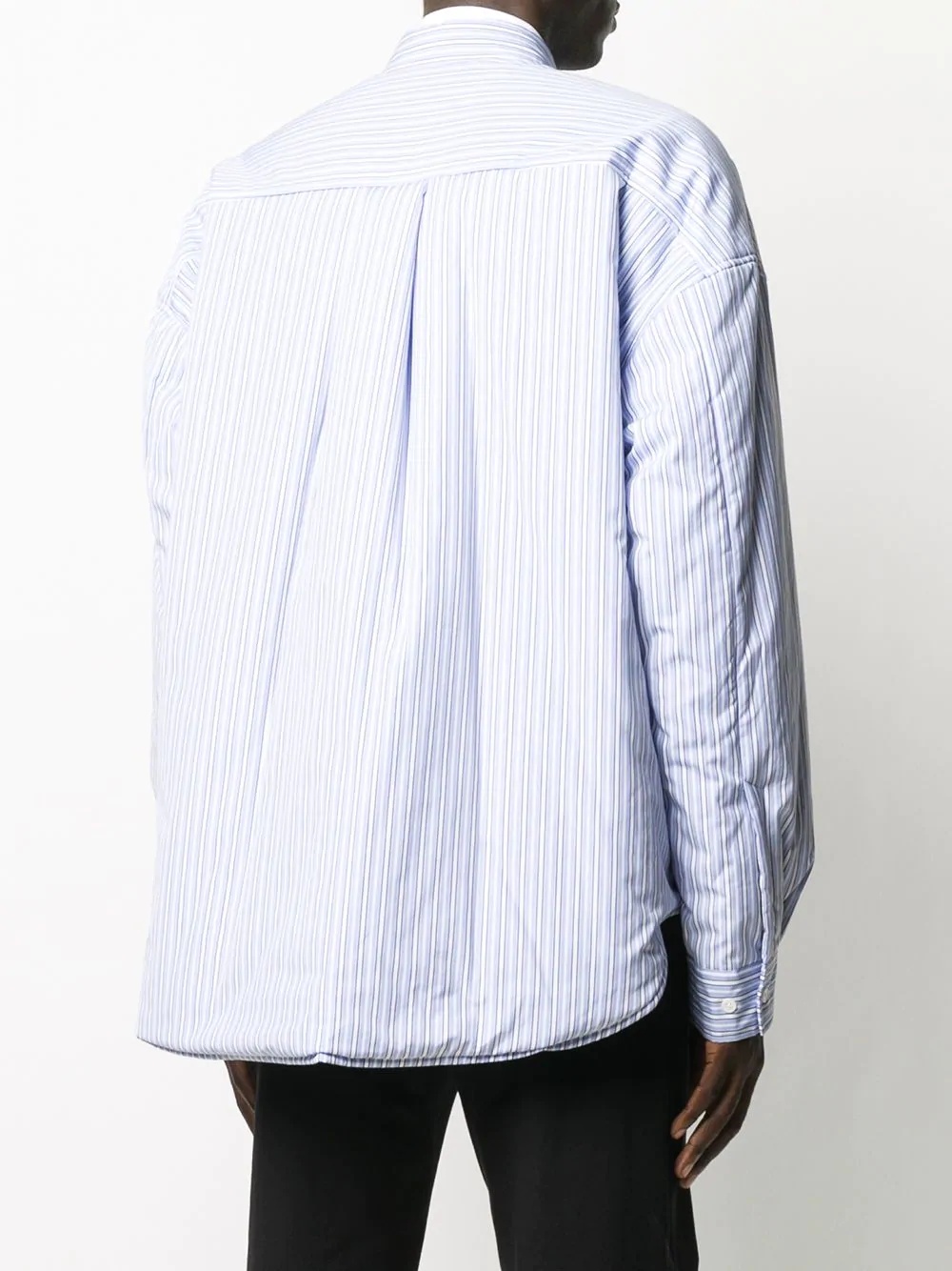 striped patch pocket shirt jacket - 4