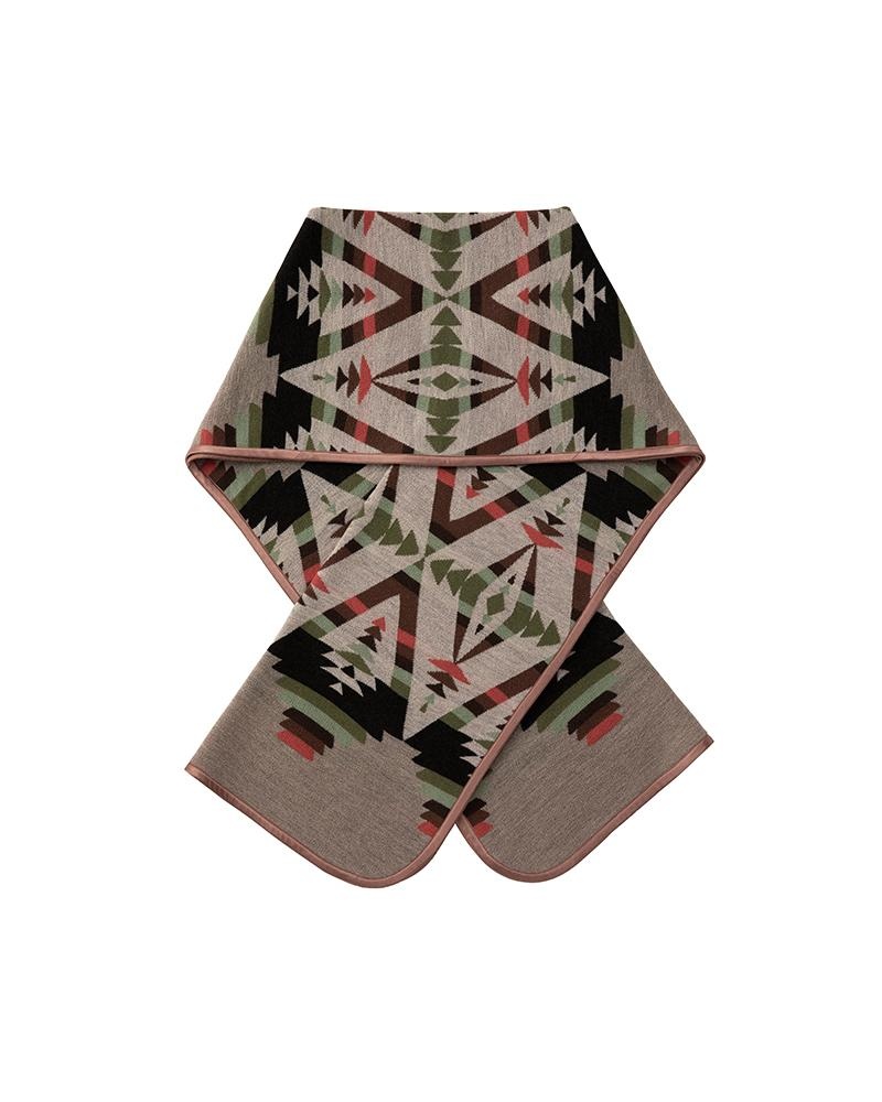 NATIVE BLANKET JACQUARD SHAWL IVORY - 2