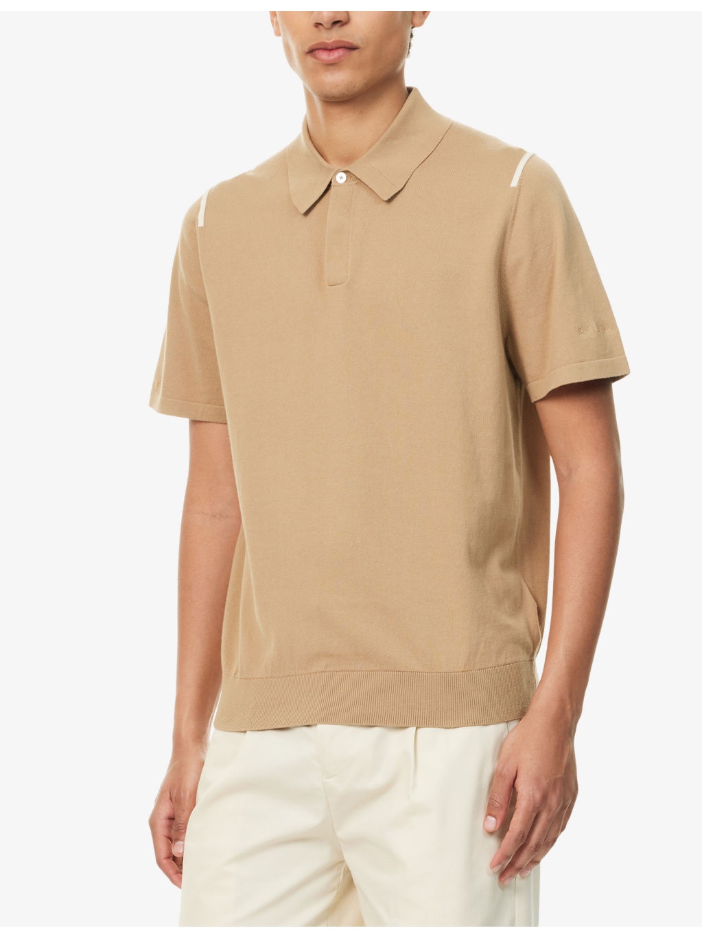 Short-Sleeve Knitted Cotton Polo Shirt - 3