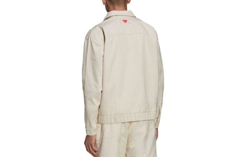 adidas adidas originals Lapel Solid Color Sports Yellow White Jacket HI6011 outlook