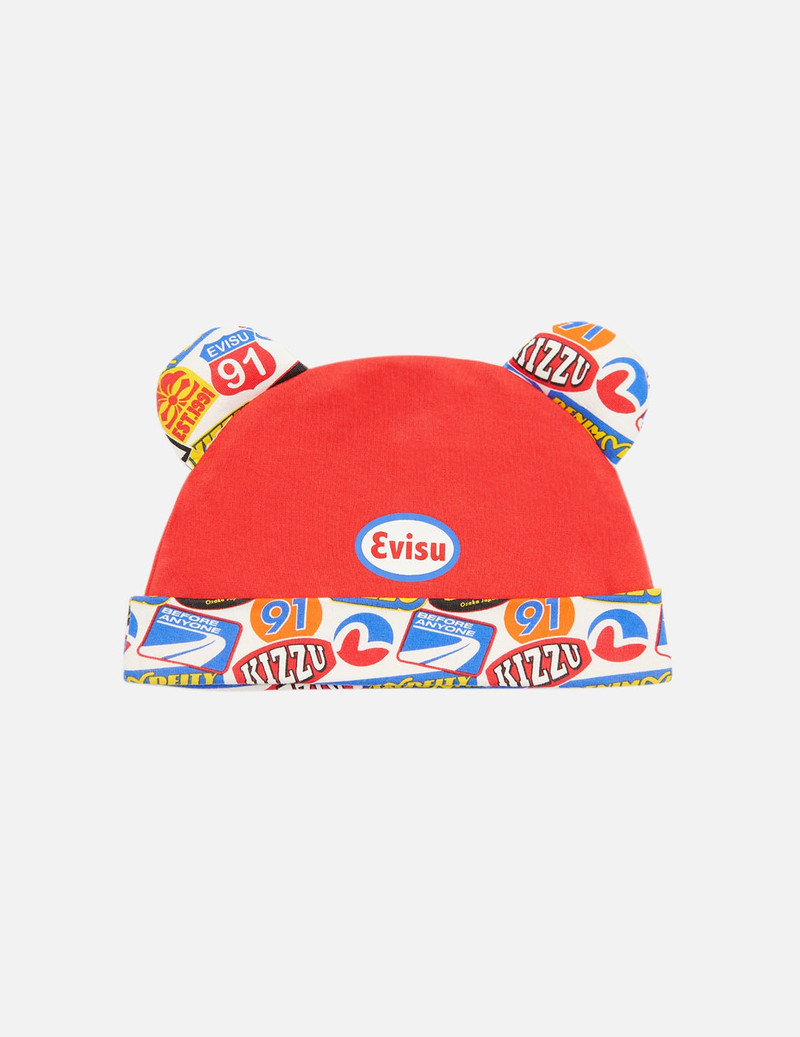 EVISU RACING BADGE AND LOGO BABY BEAR HAT outlook