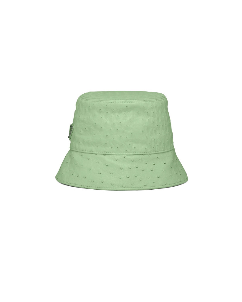Ostrich leather bucket hat 1