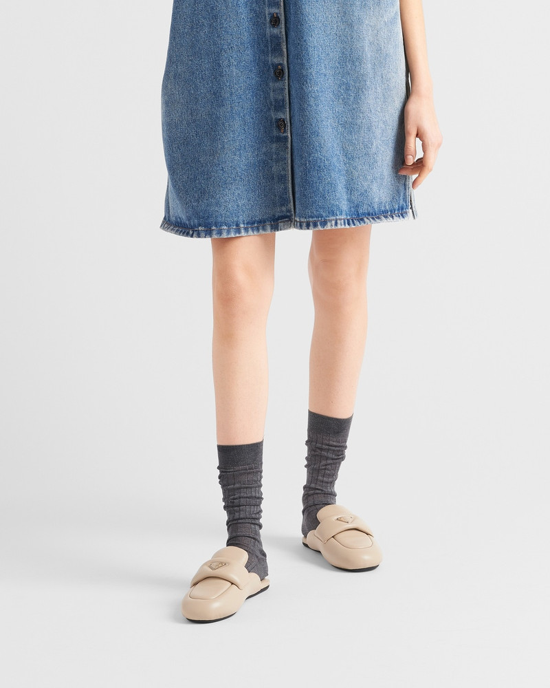 Prada Soft padded nappa leather sabots outlook