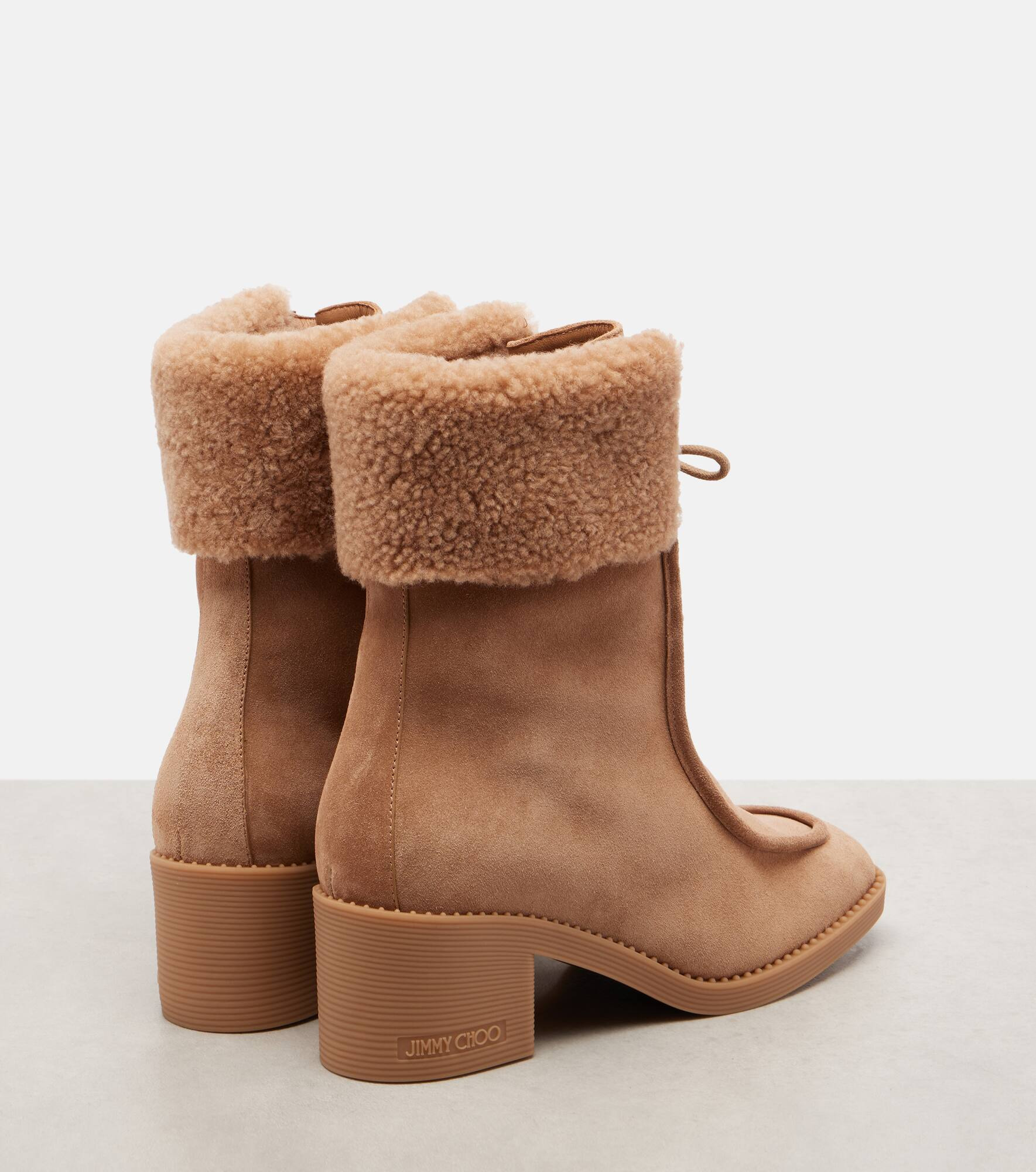 Hali shearling-trimmed suede ankle boots - 2